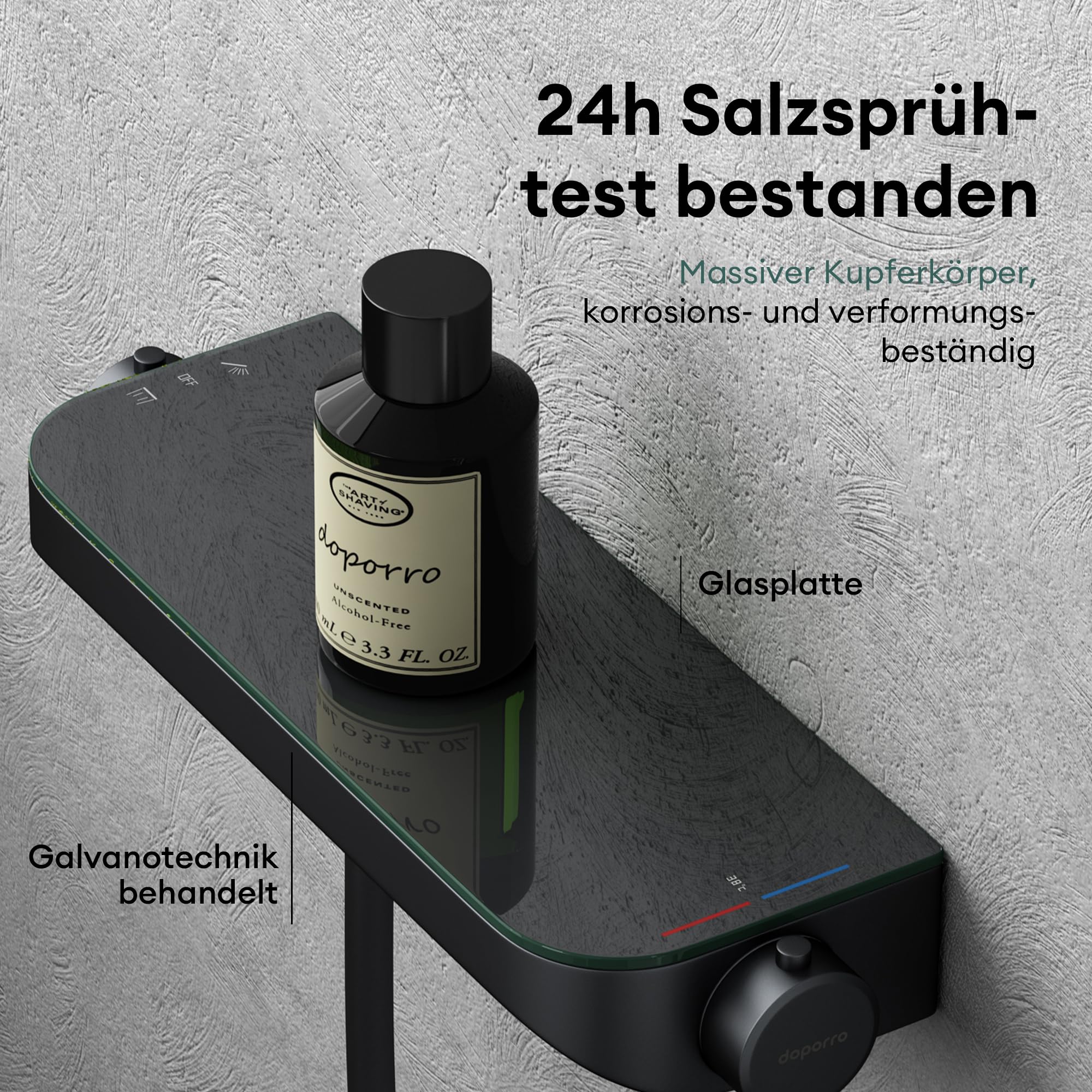 Mai & Mai Thermostat Badewannenarmatur mit Handbrause Matt Schwarz | Wannenarmatur aus Messing, Wannenthermostat 4 Strahlarten Wandarmatur für Badewanne, inkl. Brauseschlauch Duschsystem8