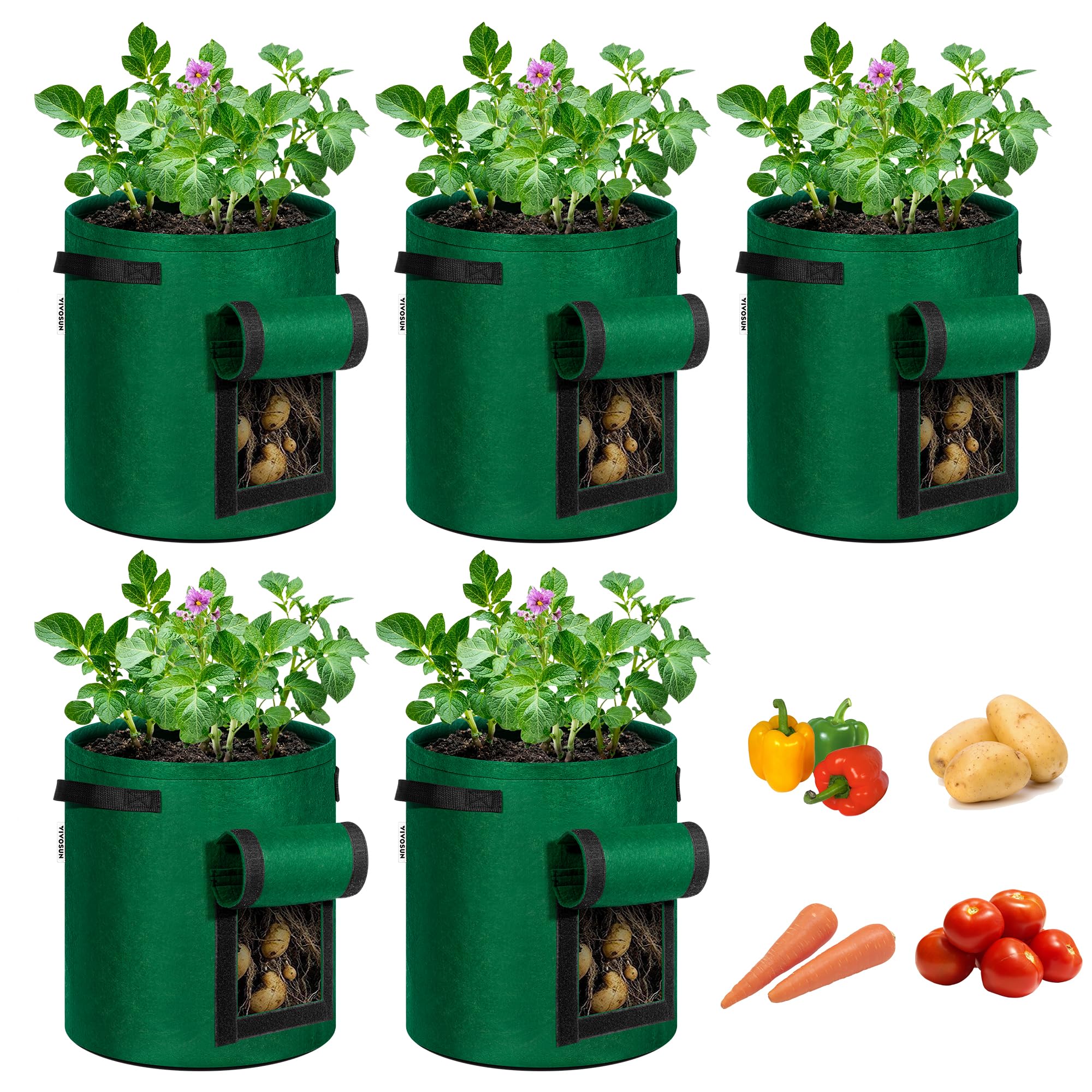 VIVOSUN 5-Pack Potato Grow Bags