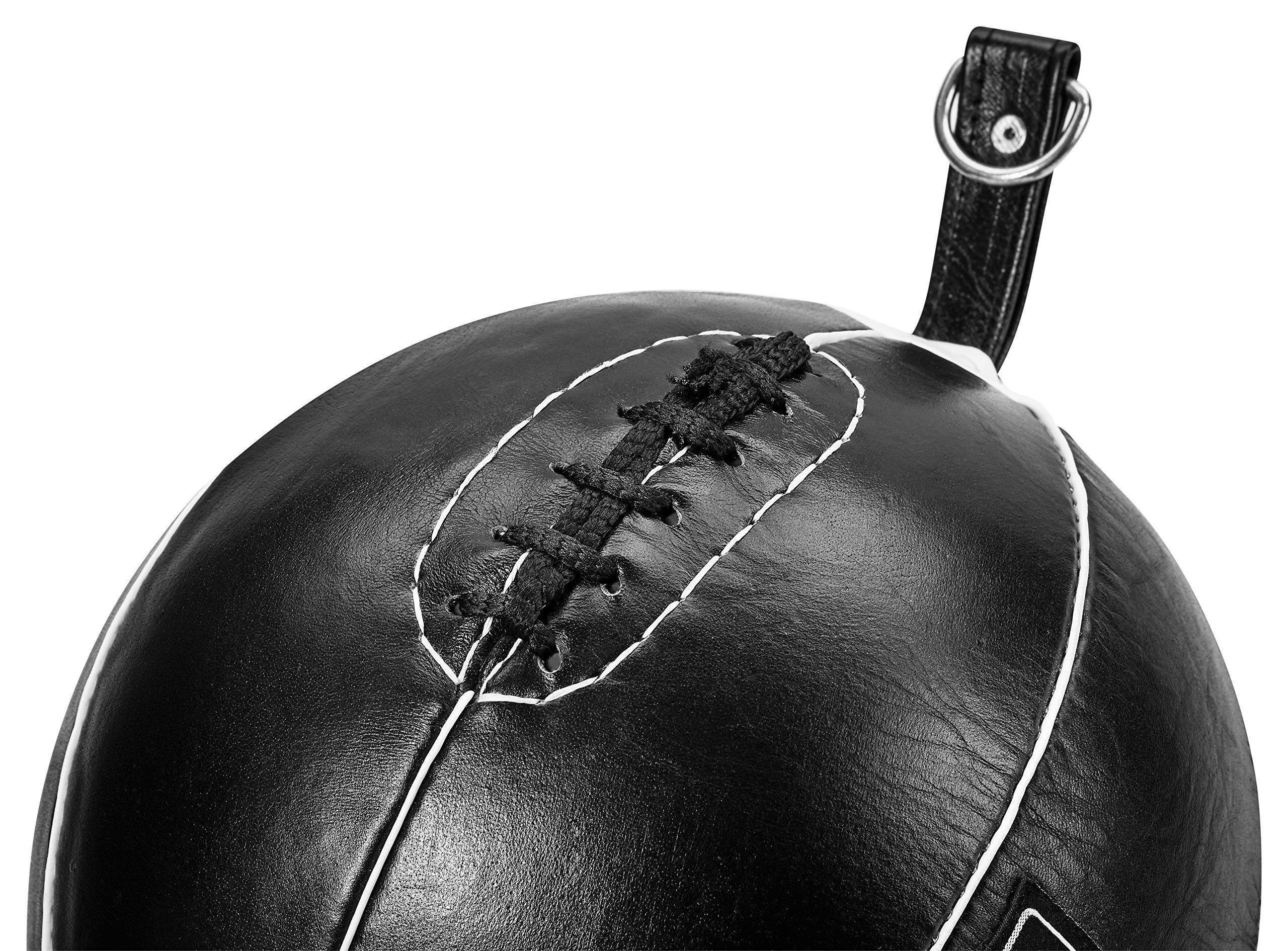 Bad Company Doppelendball aus Leder inkl. elastischen Spanngurten I 25 cm Durchmesser I Boxball für das Reflex- und Boxtraining