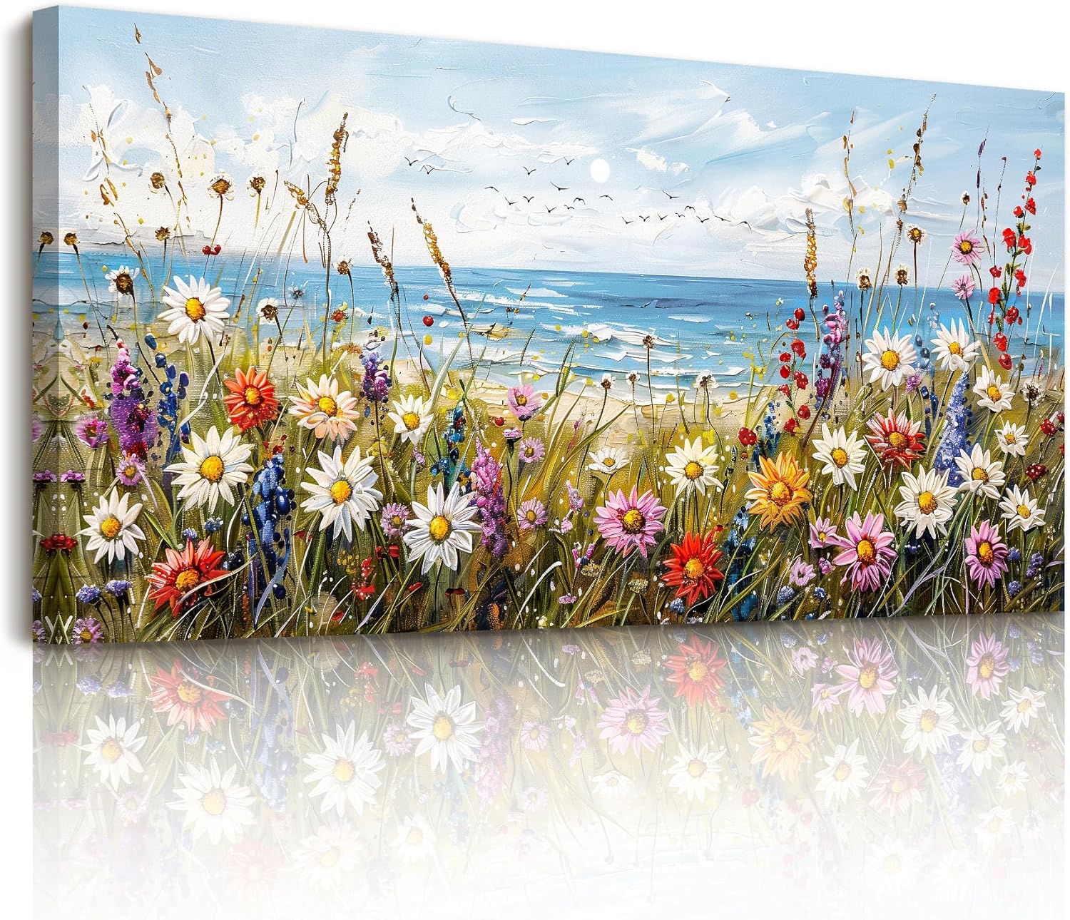 SERIMINO Floral Wall Art, Large Wall Decor, Blue Wall Art, Modern Elegant Flowers Painting, Nature Botanical Prints, Chic Pictures for Living Room Bedroom Bathroom Office Home Decoration 20"x40"