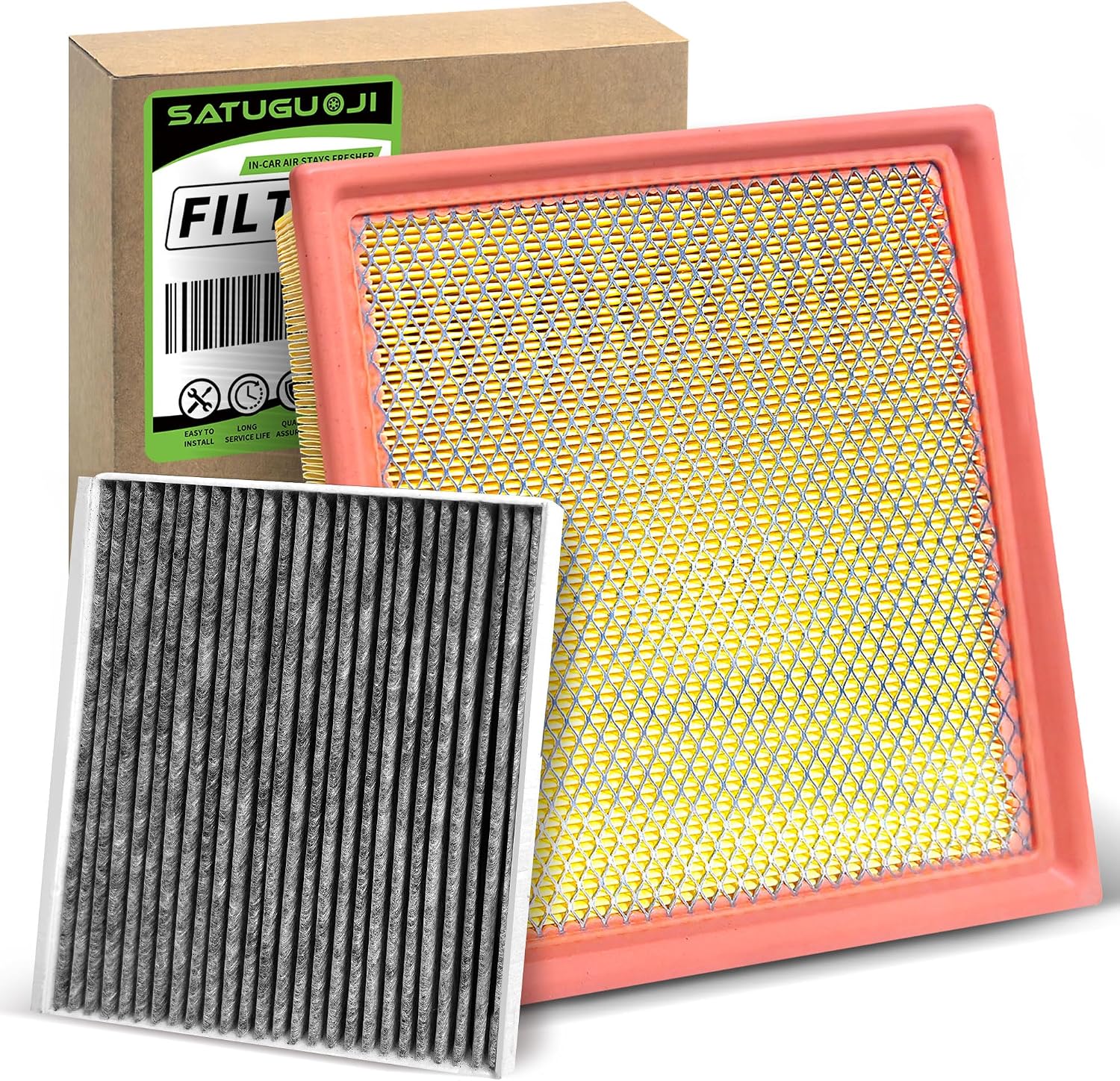 KL3Z19N619AA 7C34-9601AB Engine and Cabin Air Filter Set Fit for Ford F150 2015-2023, Expedition 2018-2024 for Lincoln Navigator 2018-2024 FL3Z19N619A 7C3Z9601A