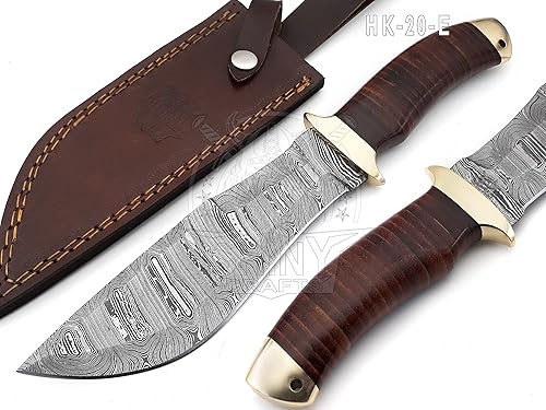 SHINY CRAFTS  Cuchillo grande forjado hecho a mano de 13 pulgadas, cuchillo de hoja fija, cuchillo Bowie de espiga completa, cuchillo de caza,