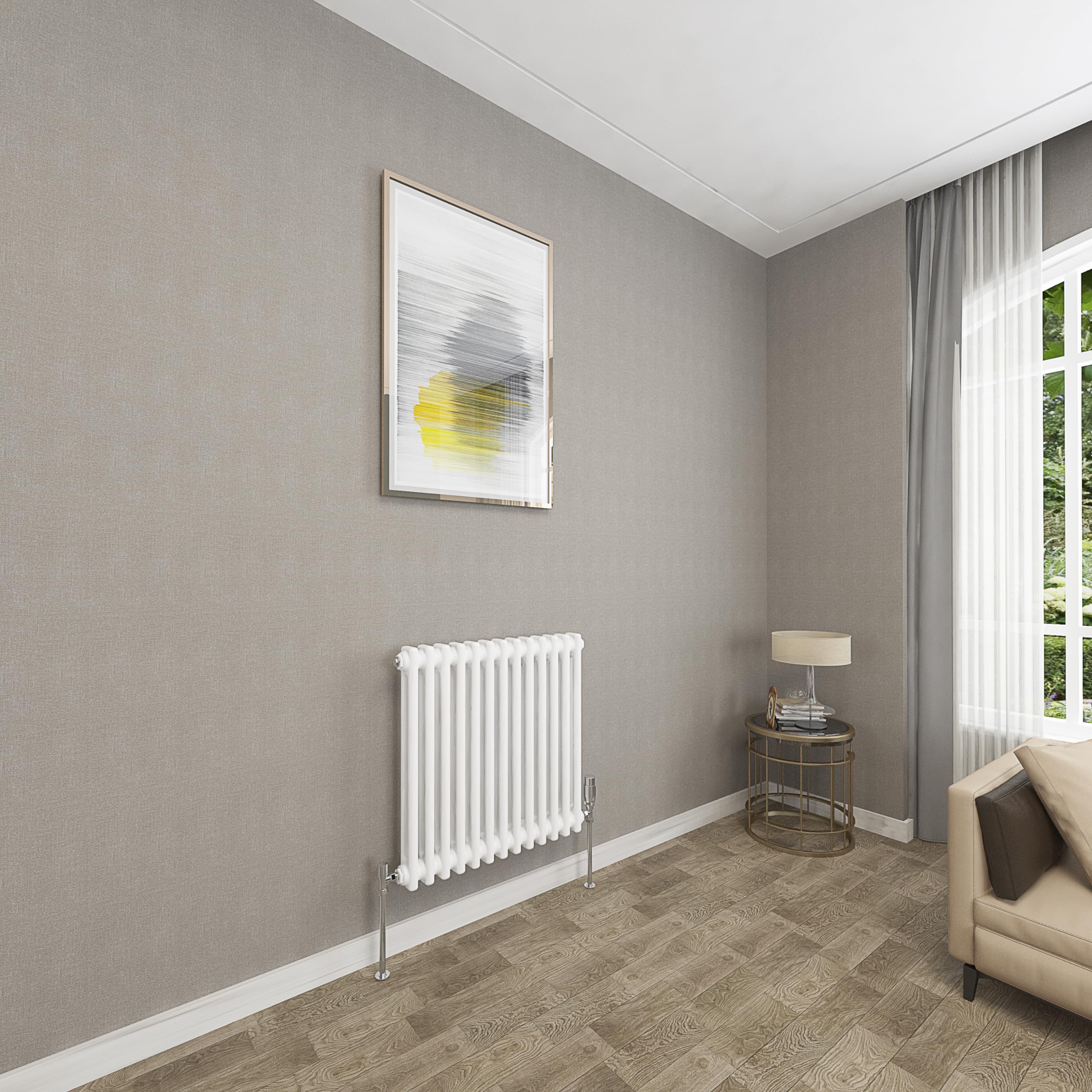 Sky bathroom 600x605mm 2 Column Radiator Horizontal White Cast Iron radiato Traditional Central Heating Radiator
