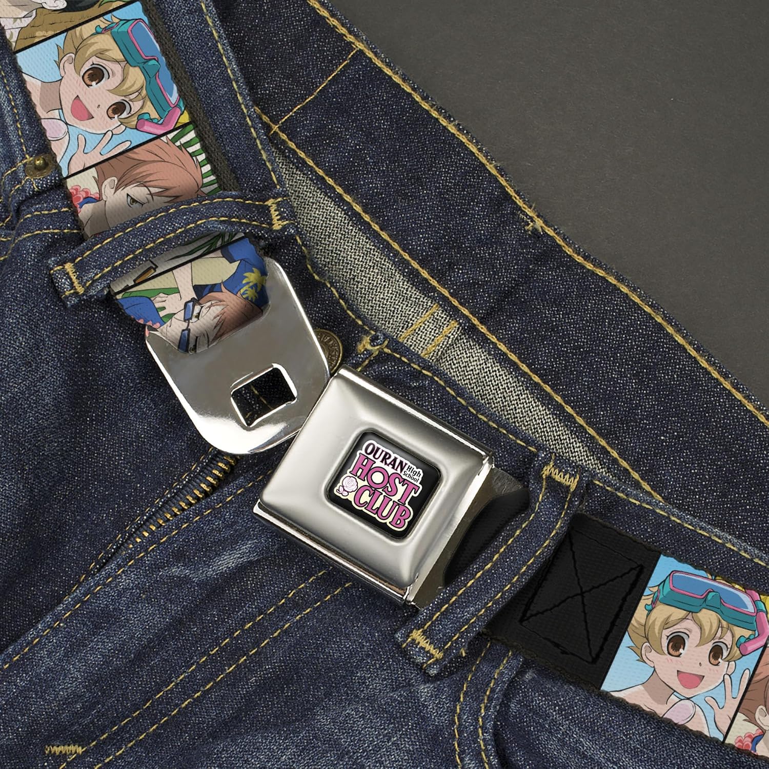 Ouran High School Host Club Belt,Seatbelt Buckle,Seven Character BeachDay Pose Blocks