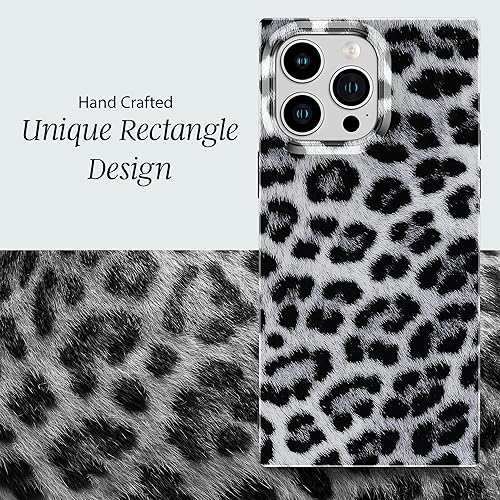 Miniatura 4 de Cocomii Funda cuadrada para iPhone 12 Pro Max, diseño de animal cuadrado, delgada, ligera, brillante, estampado de leopardo blanco y negro, funda de