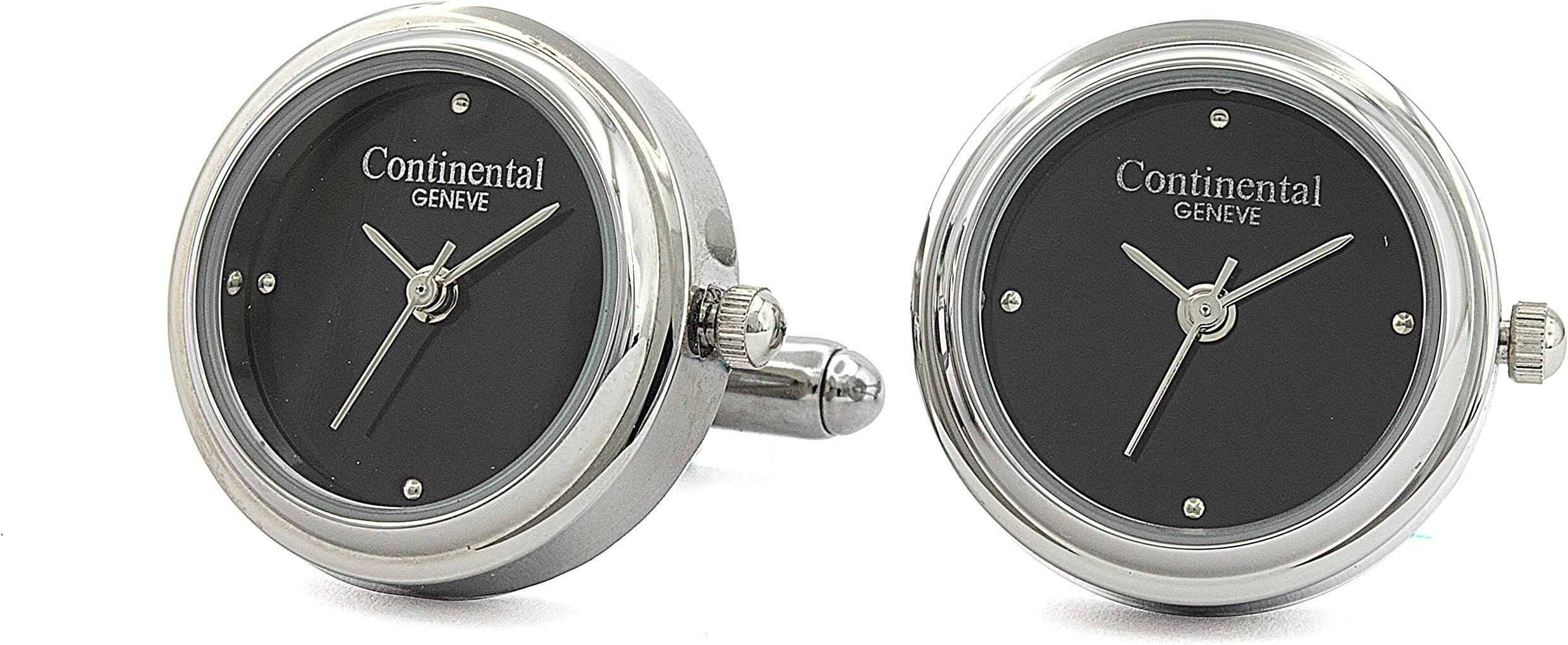 Continental GeneveSilver Tone Cufflink Watches