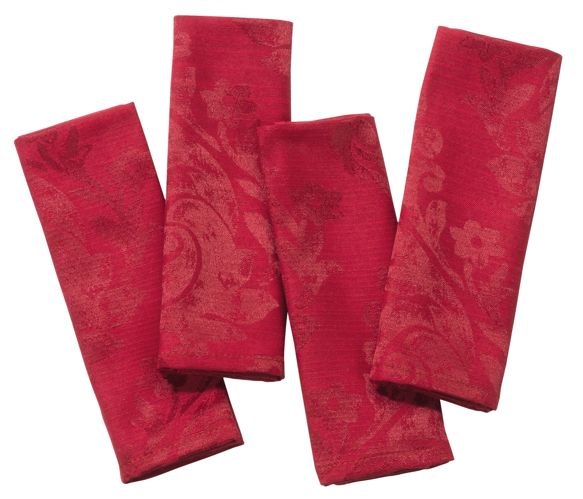 Palazzo Damask Chateau (Red-Burgundy) Christmas Pack Of 4 Napkins (20x20in-50x50cm Approx)