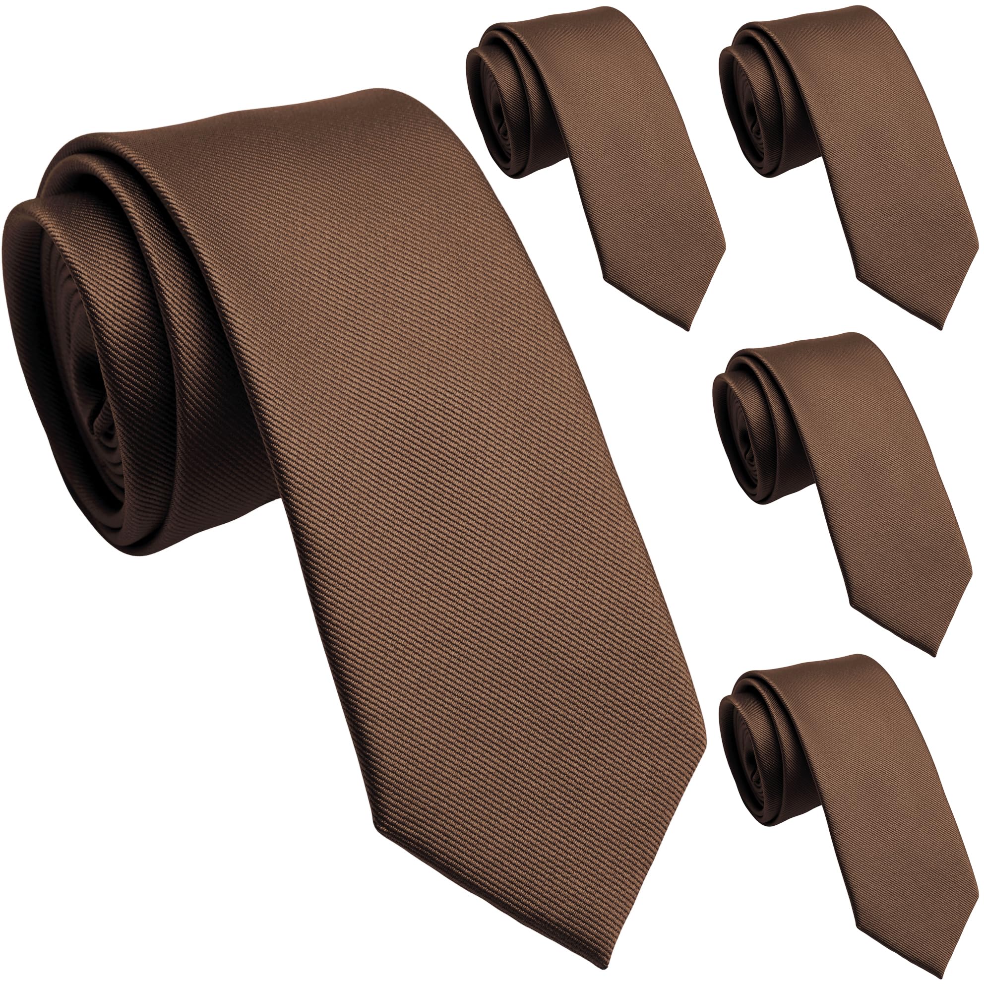 Skinny Ties for Men, 2.5-Inch Slim Neckties, Solid Color Packs