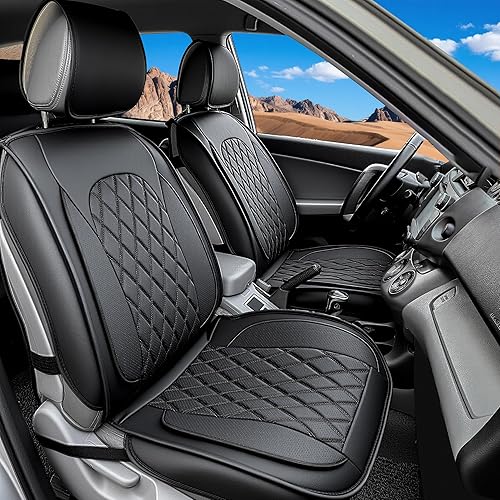 LINGVIDO Fundas para Asientos de Automóvil  Juego Completo de Cuero Nappa Premium para Asientos Delanteros y Traseros, Duraderas, Cómodas, Fáciles