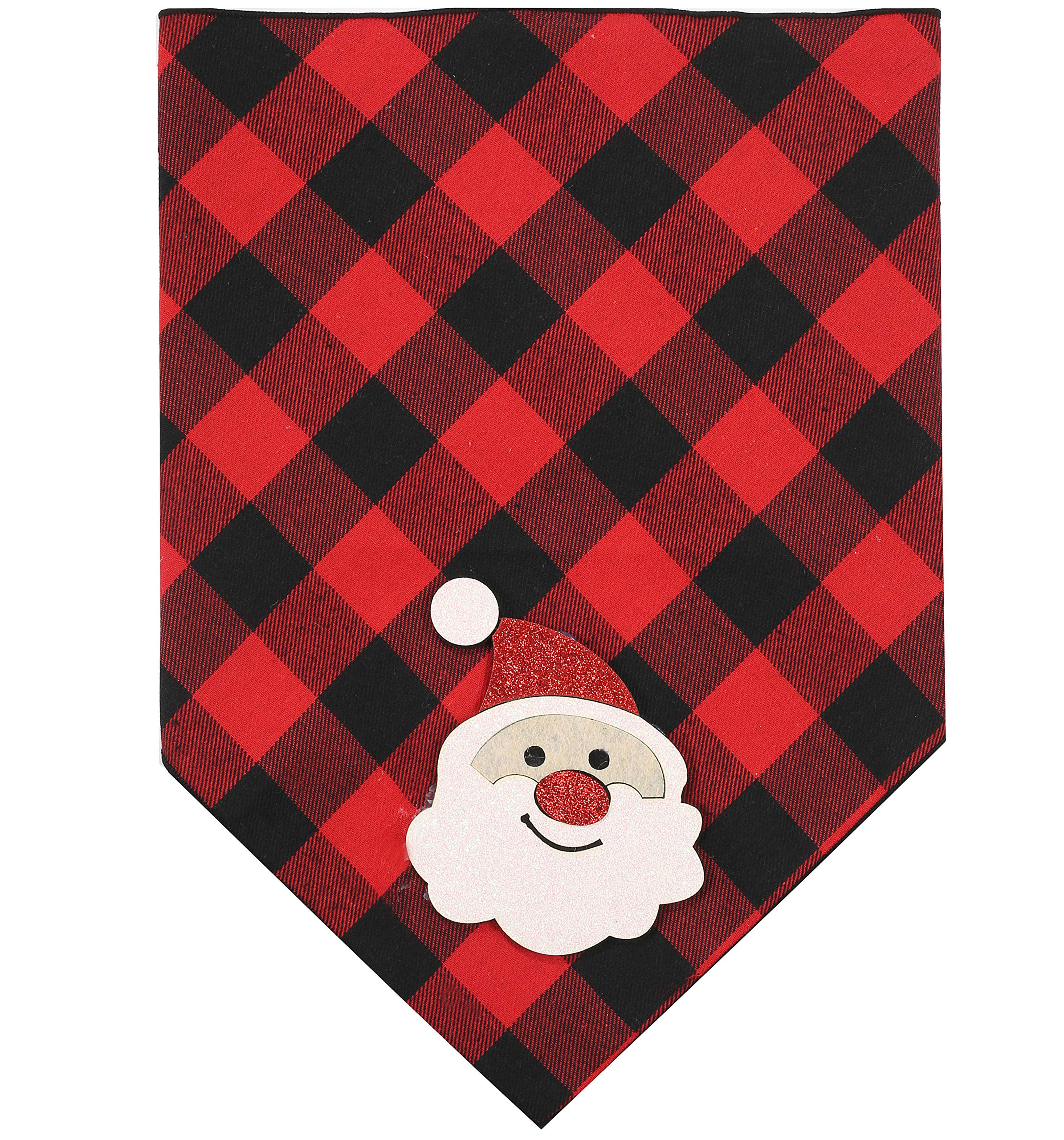 BoomBone - Bandana de Navidad con apliques de Papá Noel, bufanda navideña para perros