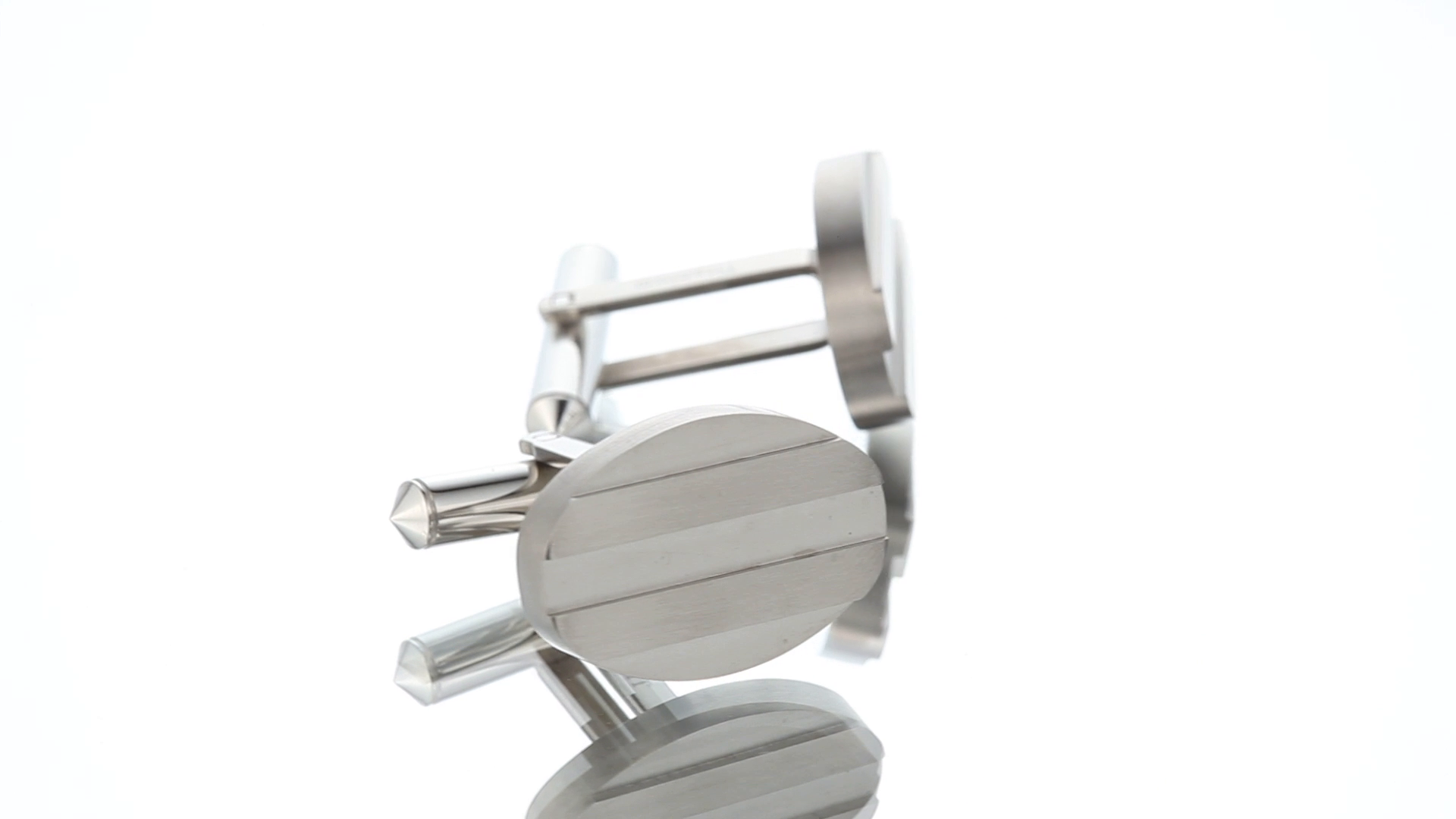 Mancuernillas ovaladas de titanio para hombre miniatura 4