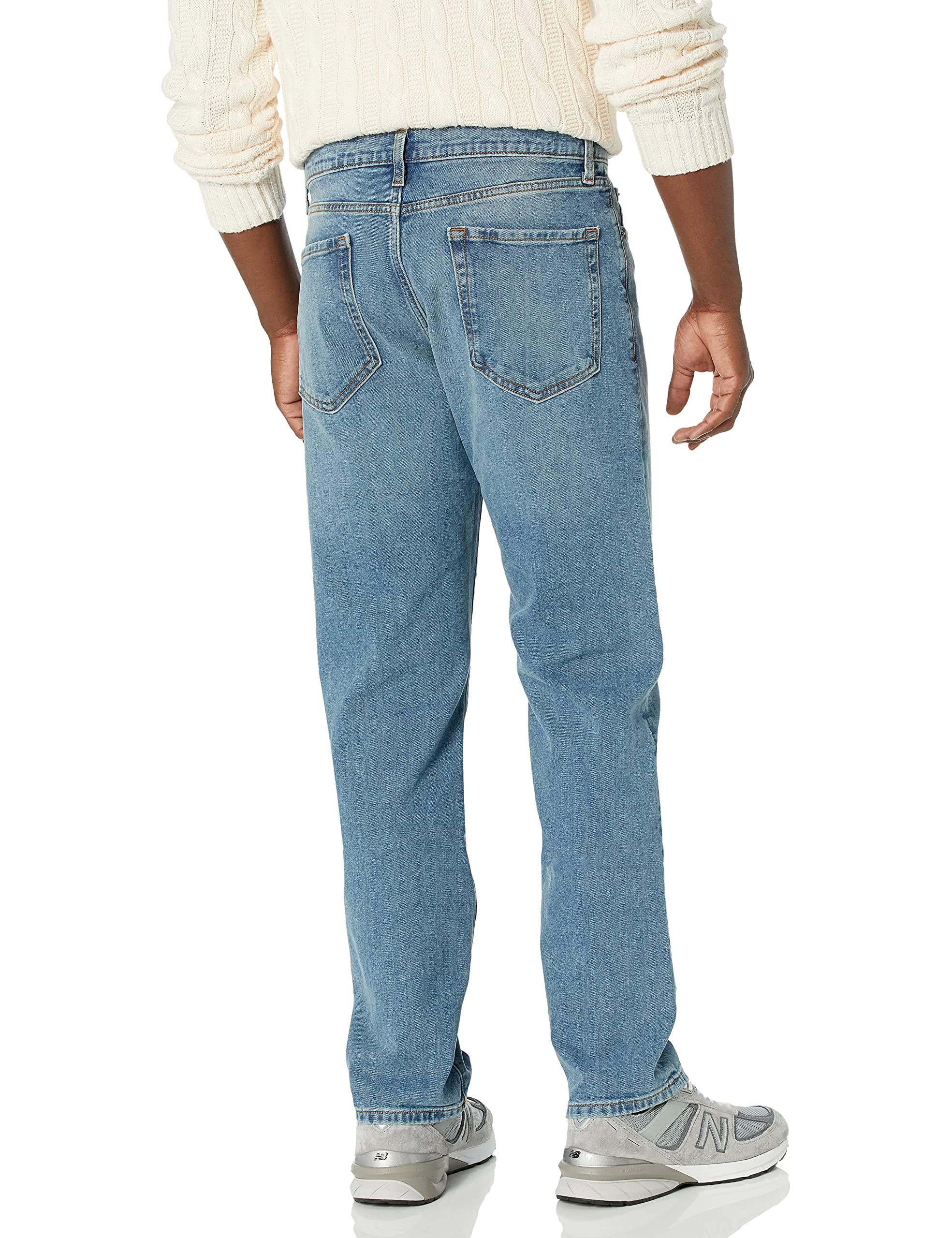 Amazon Essentials Pantalón Vaquero Elástico de Ajuste Recto - colores interrumpidos Hombre