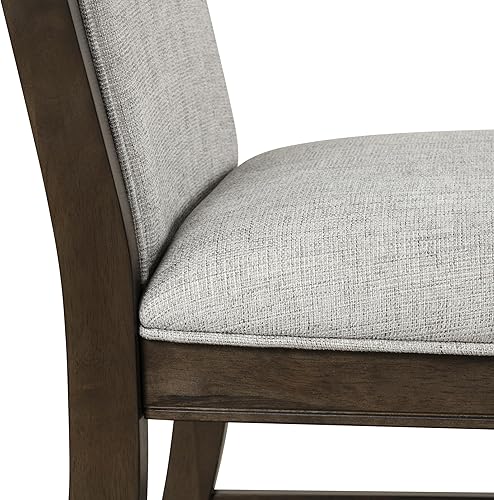 Miniatura 8 de Roundhill Furniture Aberll - Juego de 2 sillas de comedor tapizadas de madera maciza, color gris