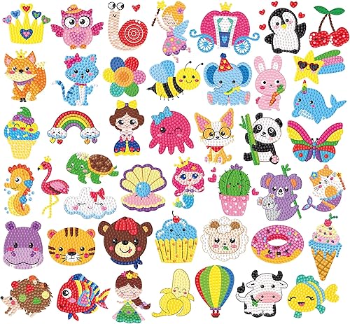 Miniatura 16 de Labeol Kits de arte de diamantes para niños y niñas de 6 a 8 a 10 a 12 años, fáciles de hacer tú mismo, creativas calcomanías de arte de diamantes