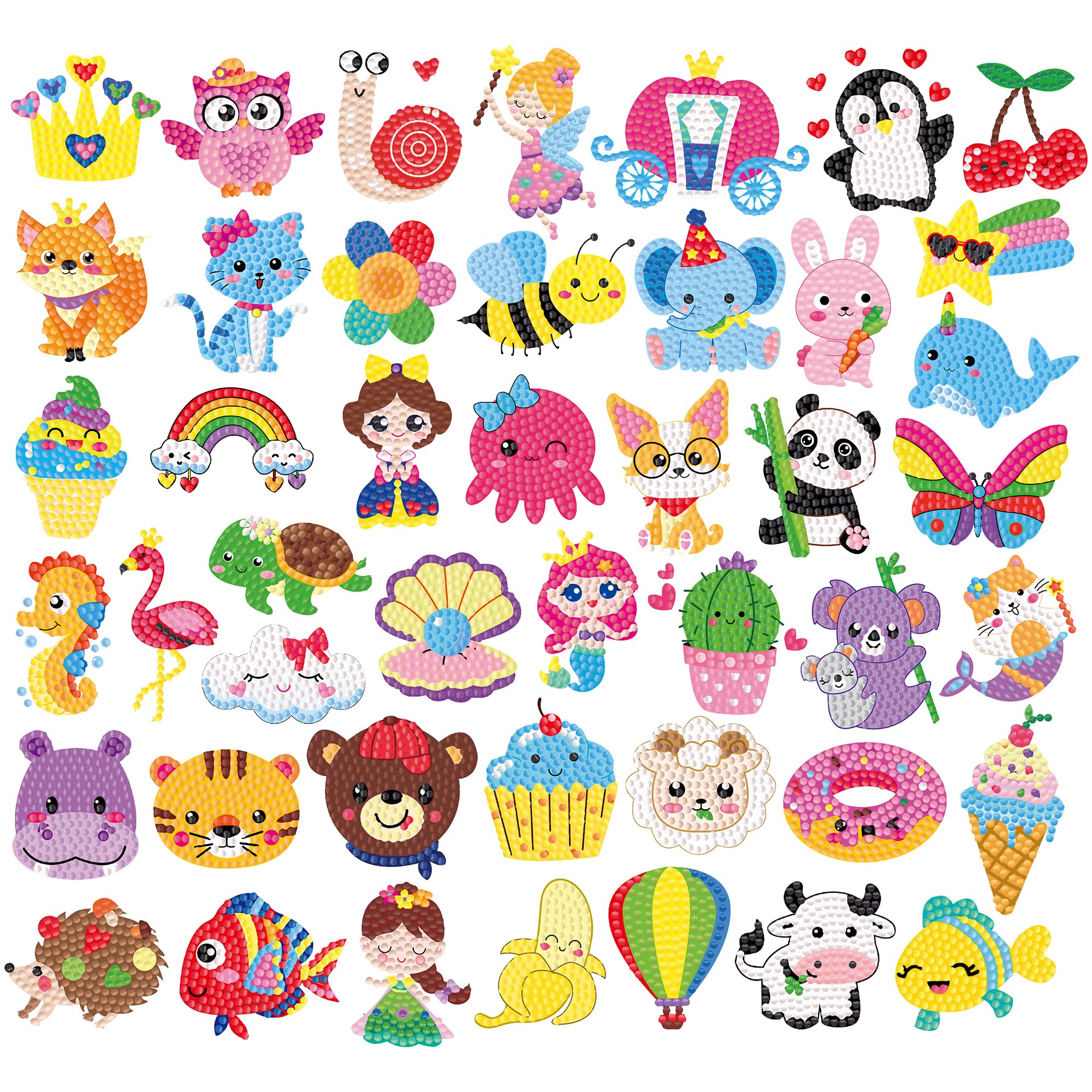 Labeol Diamond Art Kits for Kids Boys and Girls Ages 6-8-10-12 Easy to DIY Creative Diamond Art Sticker Craft by Numbers Kits for Kids and Adult Beginners (Colorful)