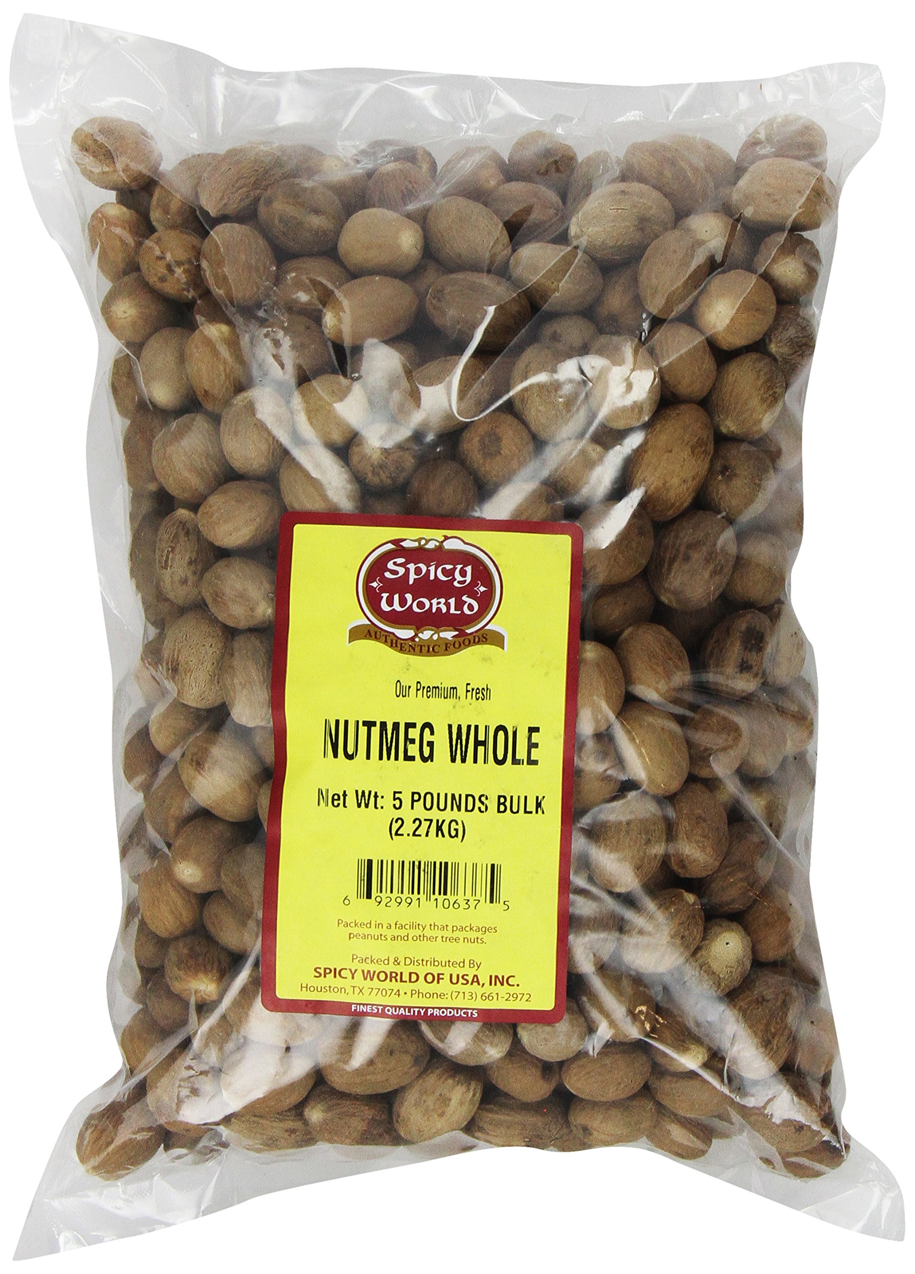 Spicy World Whole Nutmeg Bulk, 5-Pounds