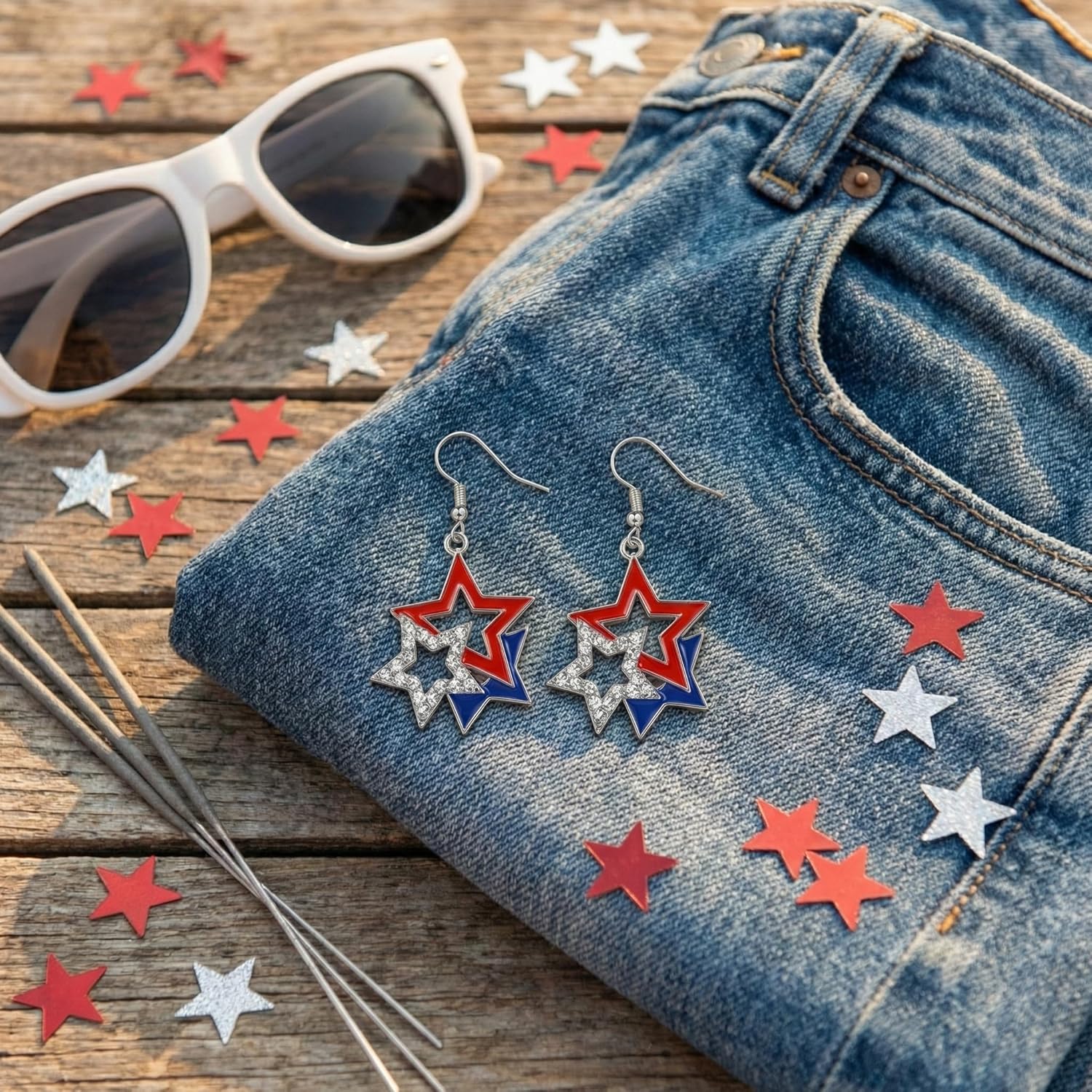 Halloween, Christmas, 4th of July Patriotic Earrings, Holiday Earrings Independence Day Stud Dangle Drop Earrings Hook Fashion Jewelry Gift for Women - Image 6