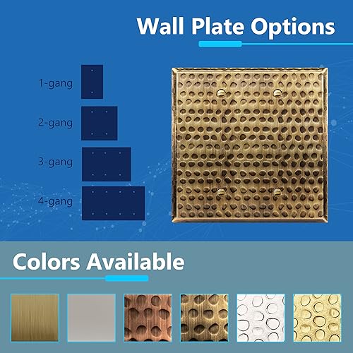 Vista 129 de LIDER Placa de pared de metal en blanco, cubierta de salida de acero inoxidable, resistente a la corrosión, tamaño mediano de 1 banda, 4.88 x 3.11