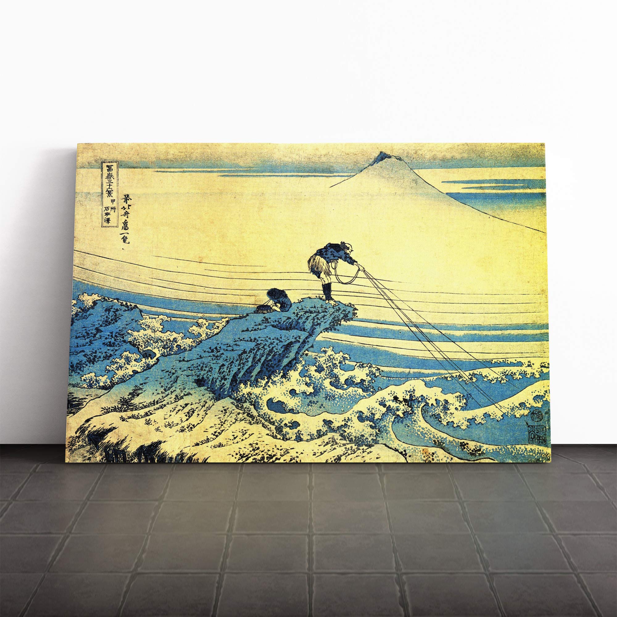 Wall Hokusai Kai Province Japanese Oriental Art Vol.2 Canvas Print | Gallery Wrapped 30mm Frame Wall Art | 24x16 inches | Ready to Hang | Asian Picture | Living Room Bedroom Lounge Office