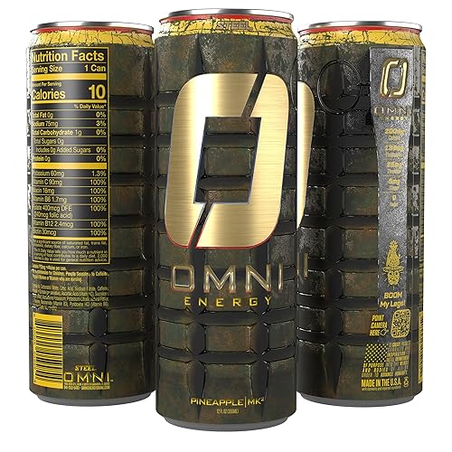 Vista 28 de OMNI - Bebida energética para día de playa, 12 onzas (paquete de 12), 200 mg de cafeína, vitaminas B, sin azúcar, baja en calorías, bebida