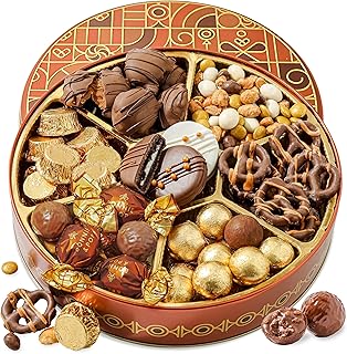 Holiday Chocolate Gift Basket- Thanksgiving and Christmas Nut and Candy Gift Box for Men, Women, Families, Corporate- Bonnie and Pop