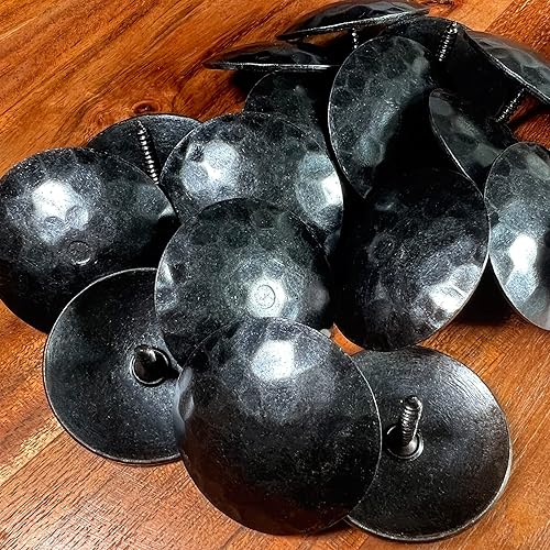 Paquete de 12 clavos decorativos de hierro de 1.25 pulgadas, tornillos forjados martillados para puerta, madera para muebles, tapicería, tachuelas