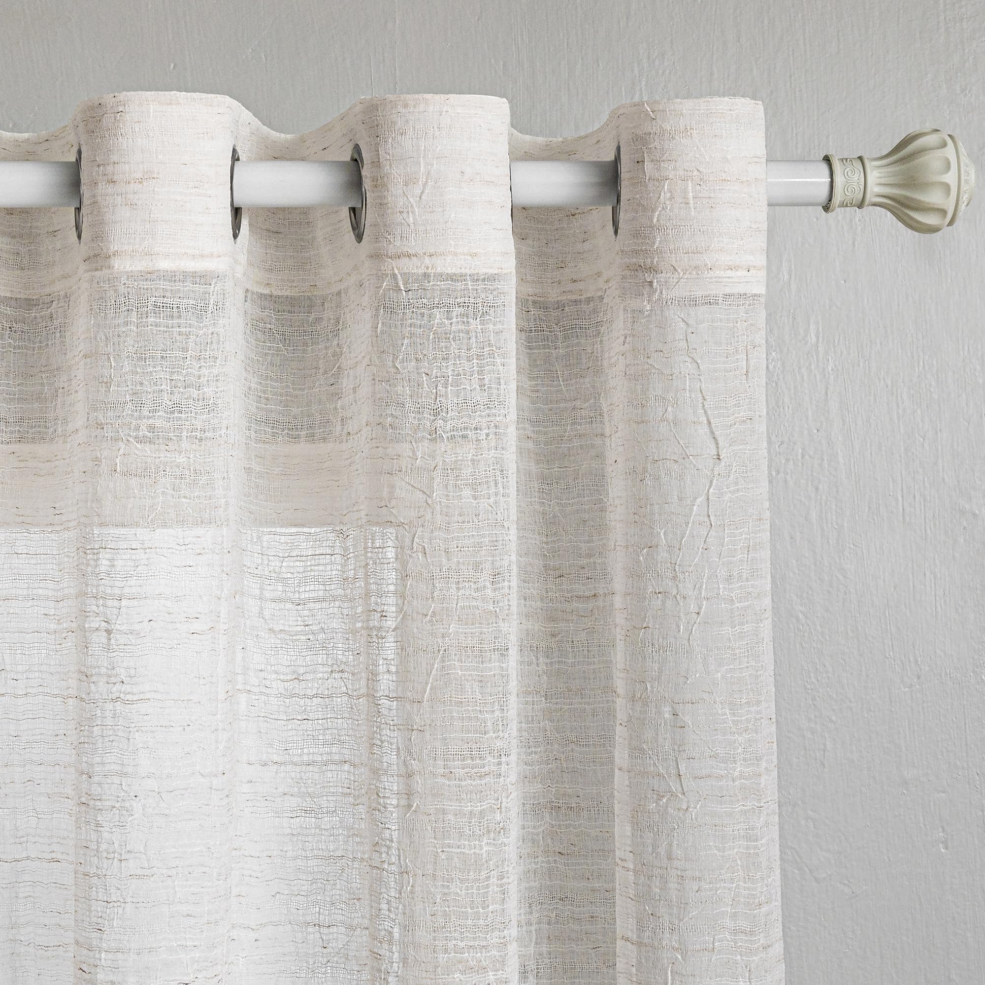 MYSKY HOME Gardinen mit Ösen Vorhang Boho Vorhänge Halbtransparent Gardine