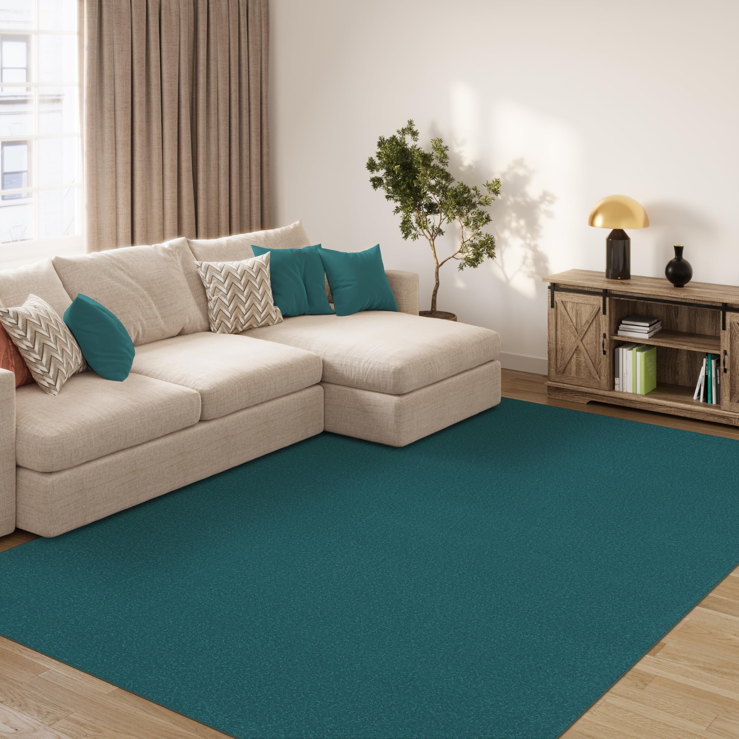 TAPISO Mono Tapis Poils Ras Design Moderne Bleu Foncé Motif Uni Tapis Salon Chambre Adulte Salle à Manger Cuisine Doux Fin Résistant Oeko-TEX 80 x 150 cm