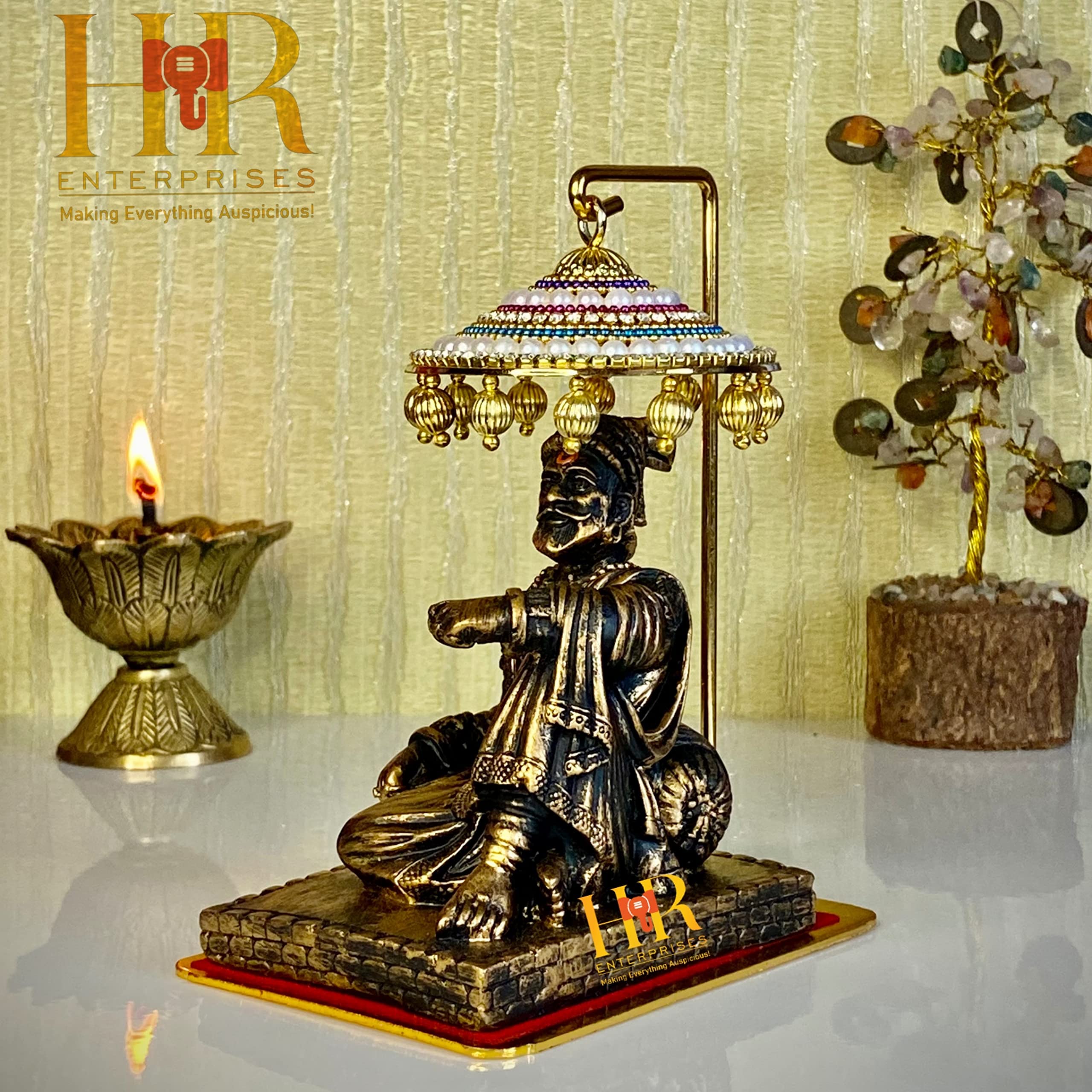 Chhatrapati Shivaji Maharaj Statue - Gold Resin Figurine -2 Chhatrapati Shivaji Maharaj Statue - Gold Resin Figurine -2