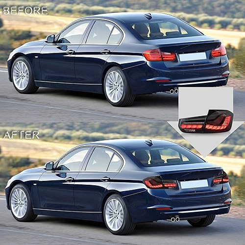 Miniatura 5 de VLAND Conjunto de luces traseras OLED para BMW M3  Serie 3 F30 F35 F80 Sedan 6 generación 2012-2018, lámpara trasera mejorada con escamas de dragón