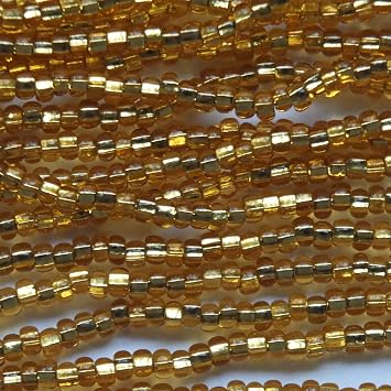 Seed Beads 11/0 Czech Silver Lined Gold (one hank pack)