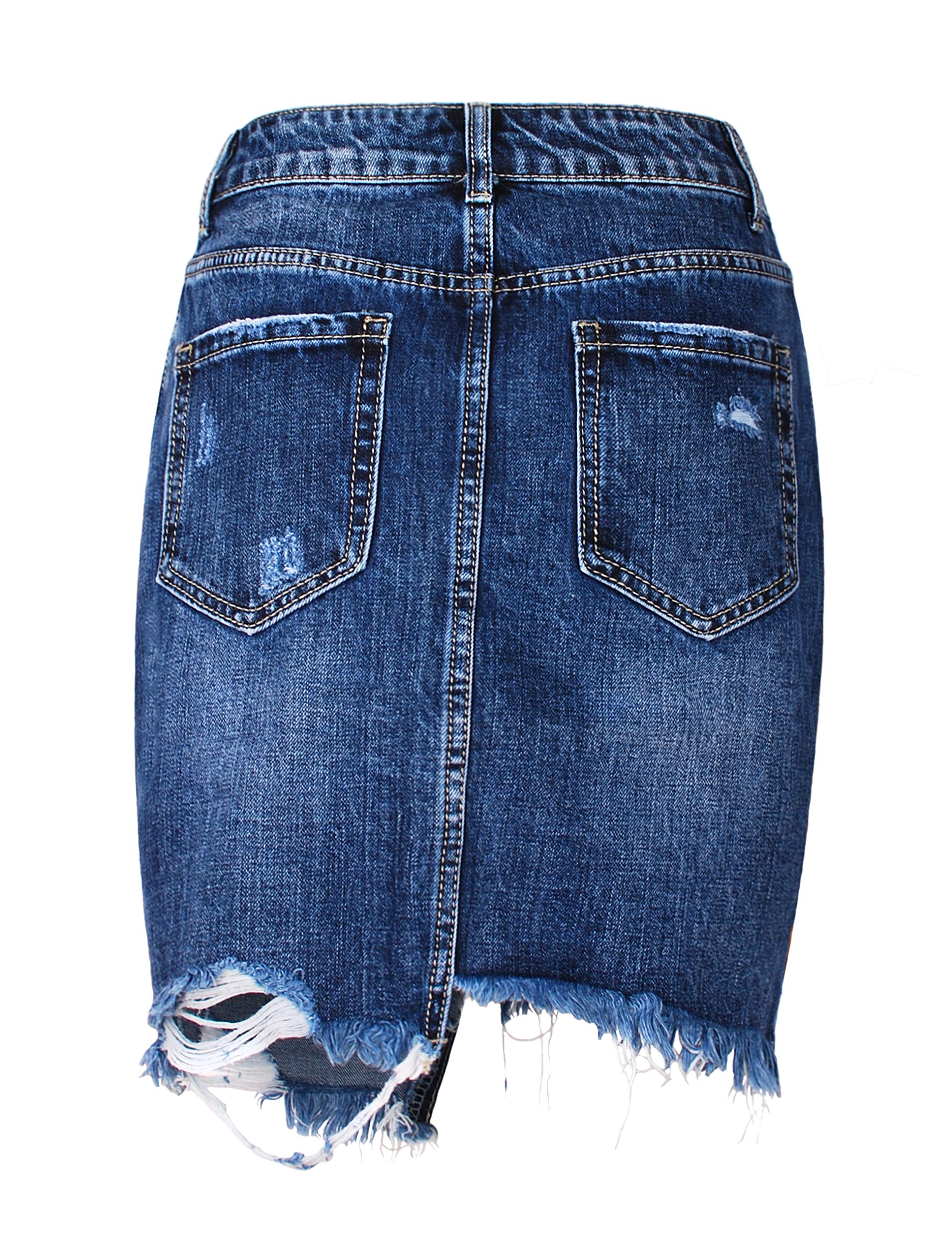 Fraternel Jupe Jeans Femme Longueur mi-Cuisse