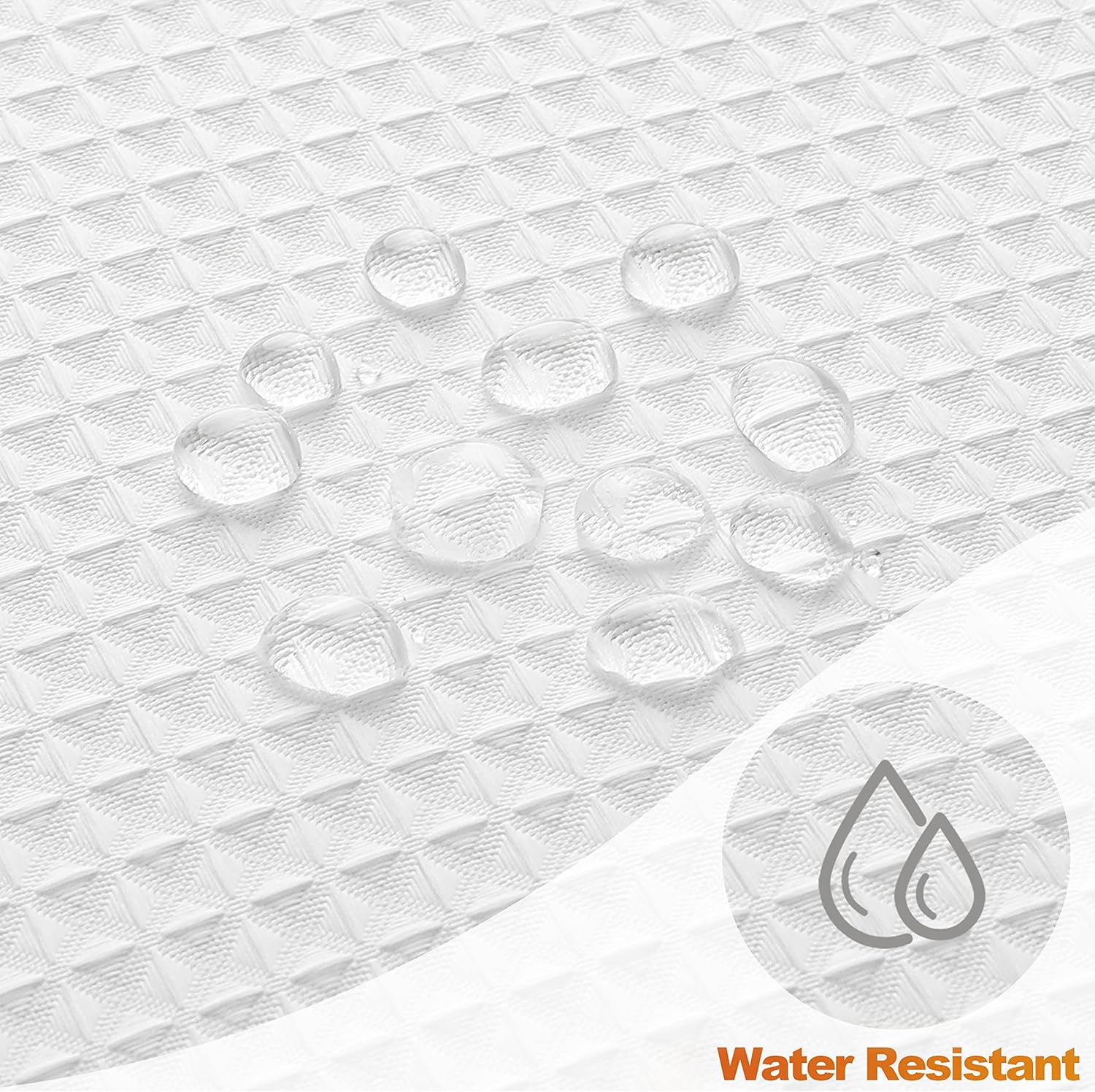MISS SELECTEX Matt Waffle White Shower Curtain for Bathroom, Premium Waterproof 230 GSM Heavy Duty Durable Fabric Spa Hotel Shower Curtain,Machine Washable Thick Cloth Shower Curtains(72Wx72H, White)