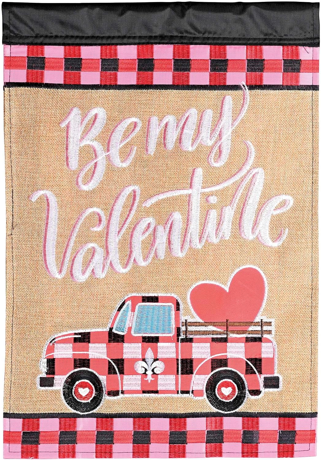 Dicksons Magnolia Garden Outdoor Flag Decoration For Garden, Yard, Or Walkway Standard 13 x 18, Weather Resistant Polyester, Truck Be My Valentine