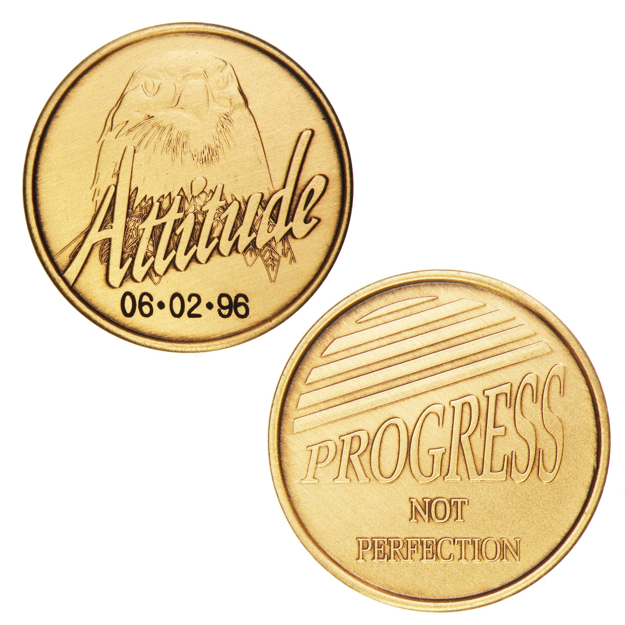 Amazon.com: HPRS Personalized Custom Engraved Attitude Eagle - Progress Not  Perfection AA (Alcoholics Anonymous)-Birthday-Addiction  Recovery-Sober-Sobriety-Medallion-Chip : Office Products