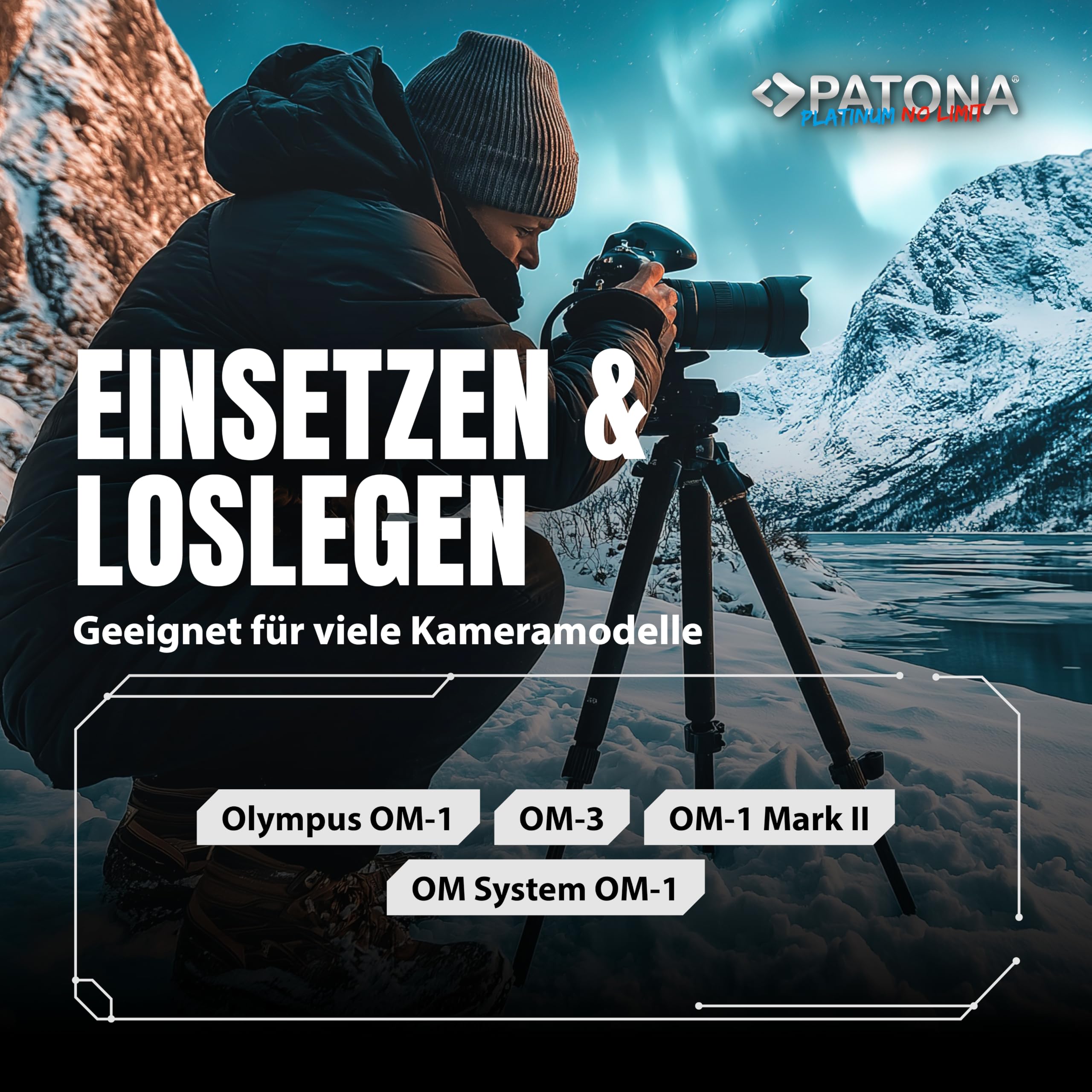 PATONA USB-C Platinum Akku Ersatz für Olympus BLX-1 BLX1 Battery 2600mAh