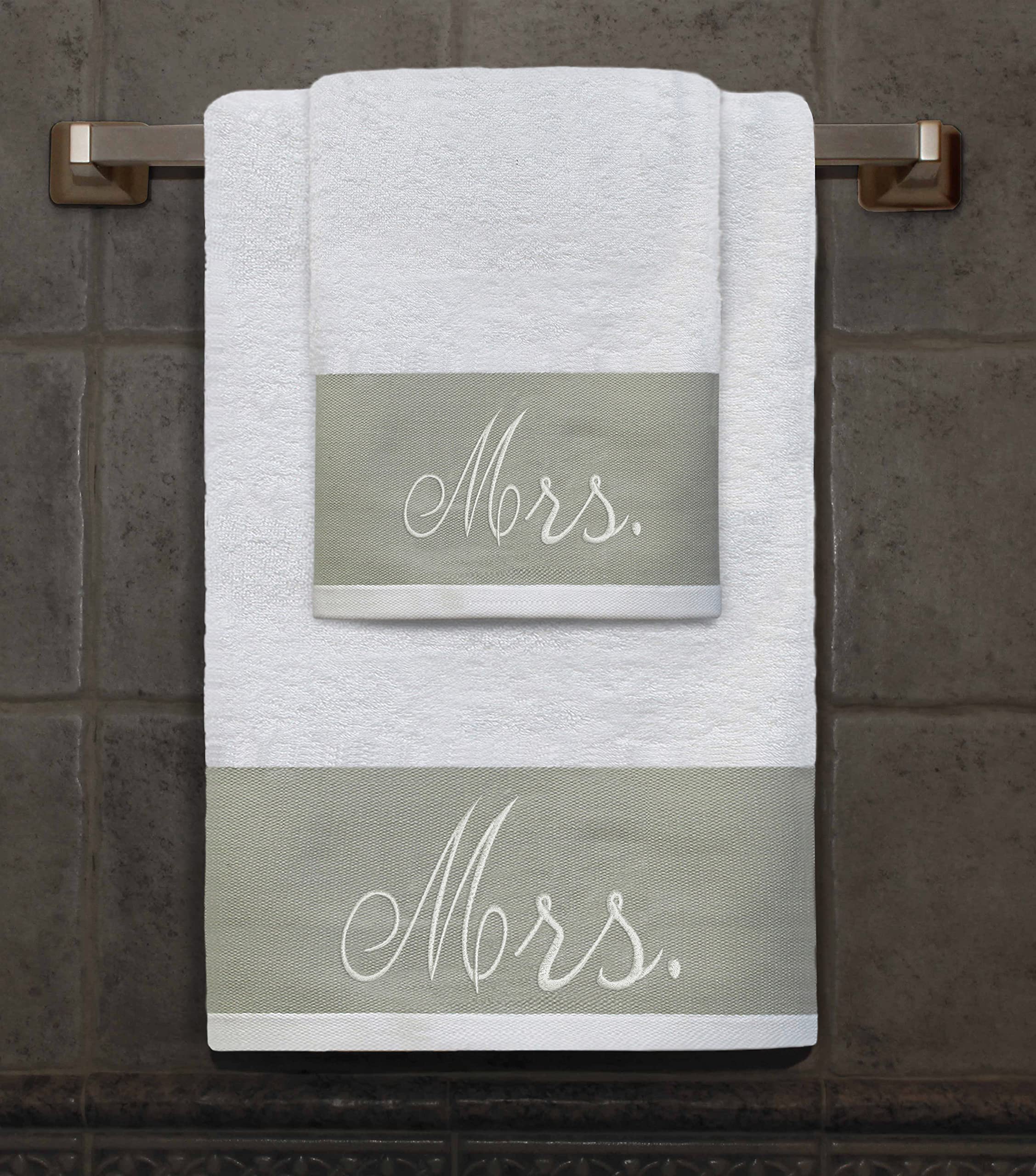 Premium Hotel & Spa Mrs 2 Piece Towel Set, Perfect for Wedding Anniversary, Engagement