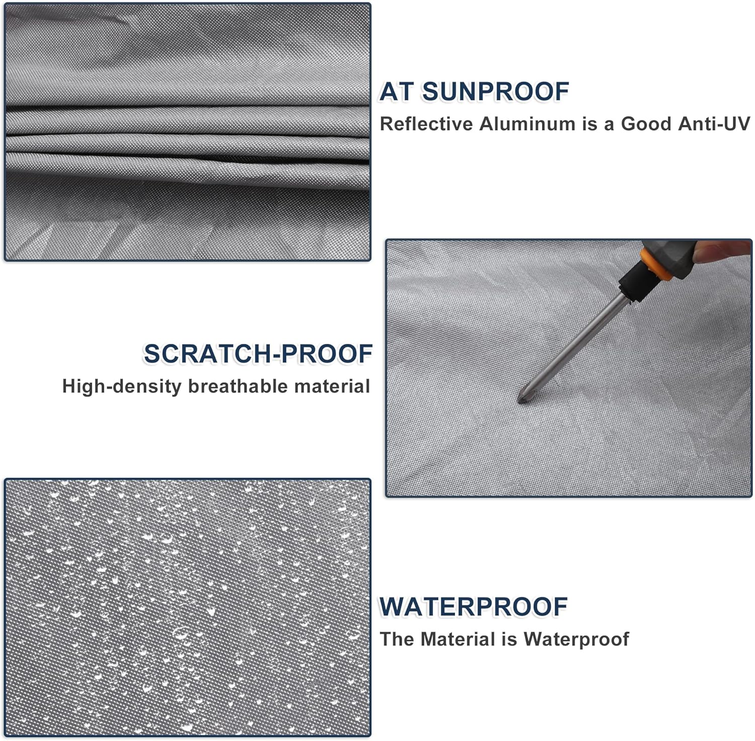 ACROPIX 1 Set Car Cover for Suzuki Jimny JB64W Jimny Sierra JB74W Outdoor Waterproof Sun Rain Dust Wind Snow Protection with Driver Door Zipper 1