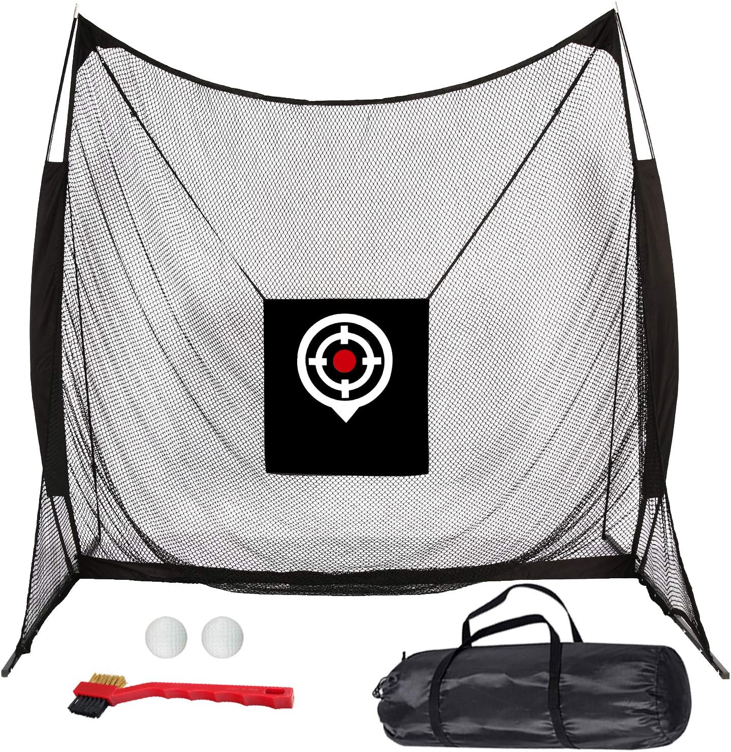 BRIGHT MOON Golf Net, Golf Hitting Net 8.2 X 8.2 Professional Golfing at Home Swing Training Aids Golf Practice Net for Backyard Driving Comes with Two Style Golf Targets : Sports & Outdoors