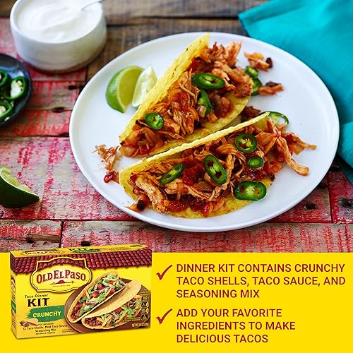 Miniatura 5 de Old El Paso Kit de cena de tacos crujientes con cáscaras de taco, salsa de tacos suave y mezcla de condimentos, preparación fácil de comidas, 12
