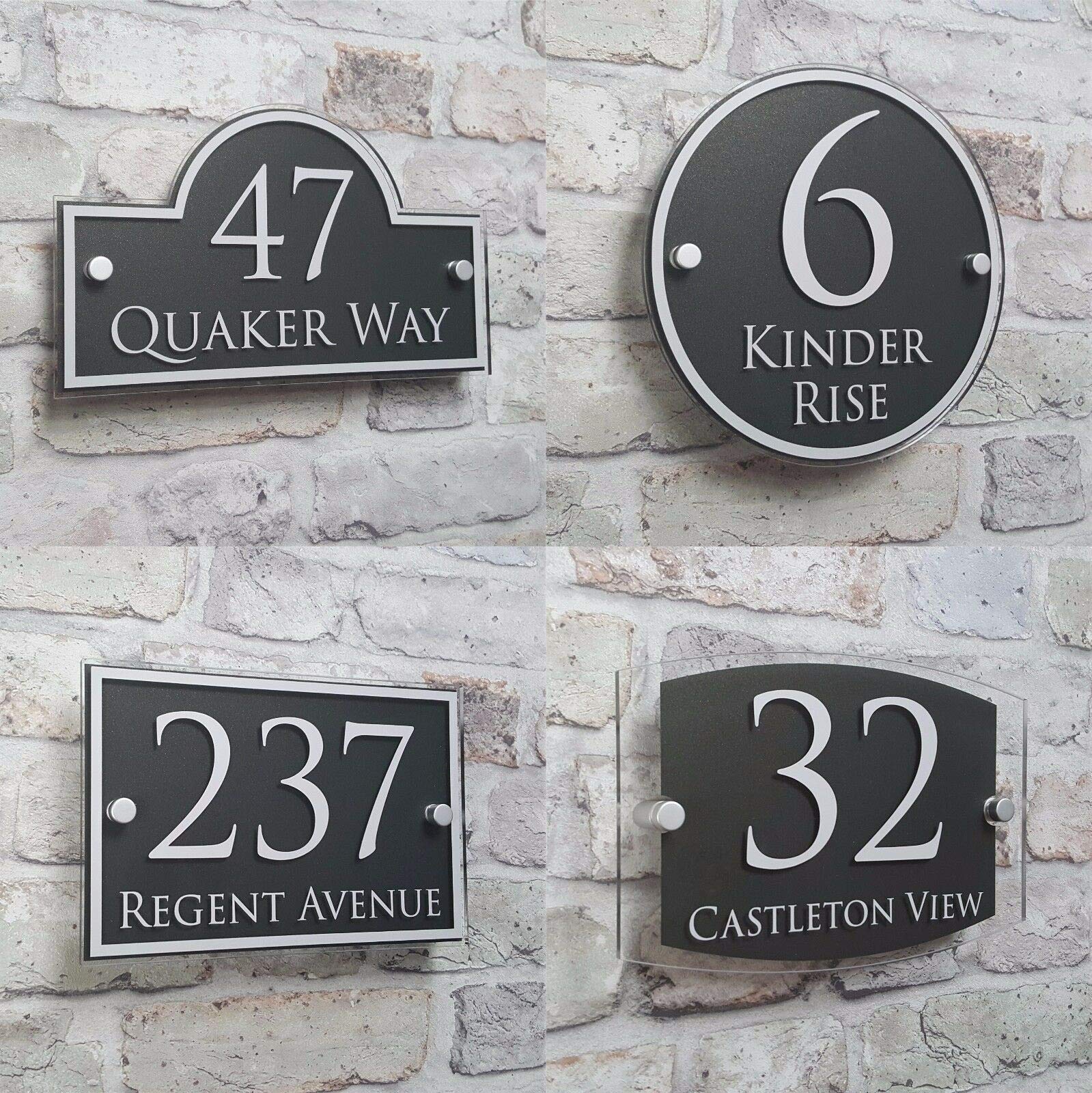 Numero civico Personalizza Modern House Indirizzo placca Porta segni numerici targhette di Vetro Acrilico Effect (Color : 20x14cm)