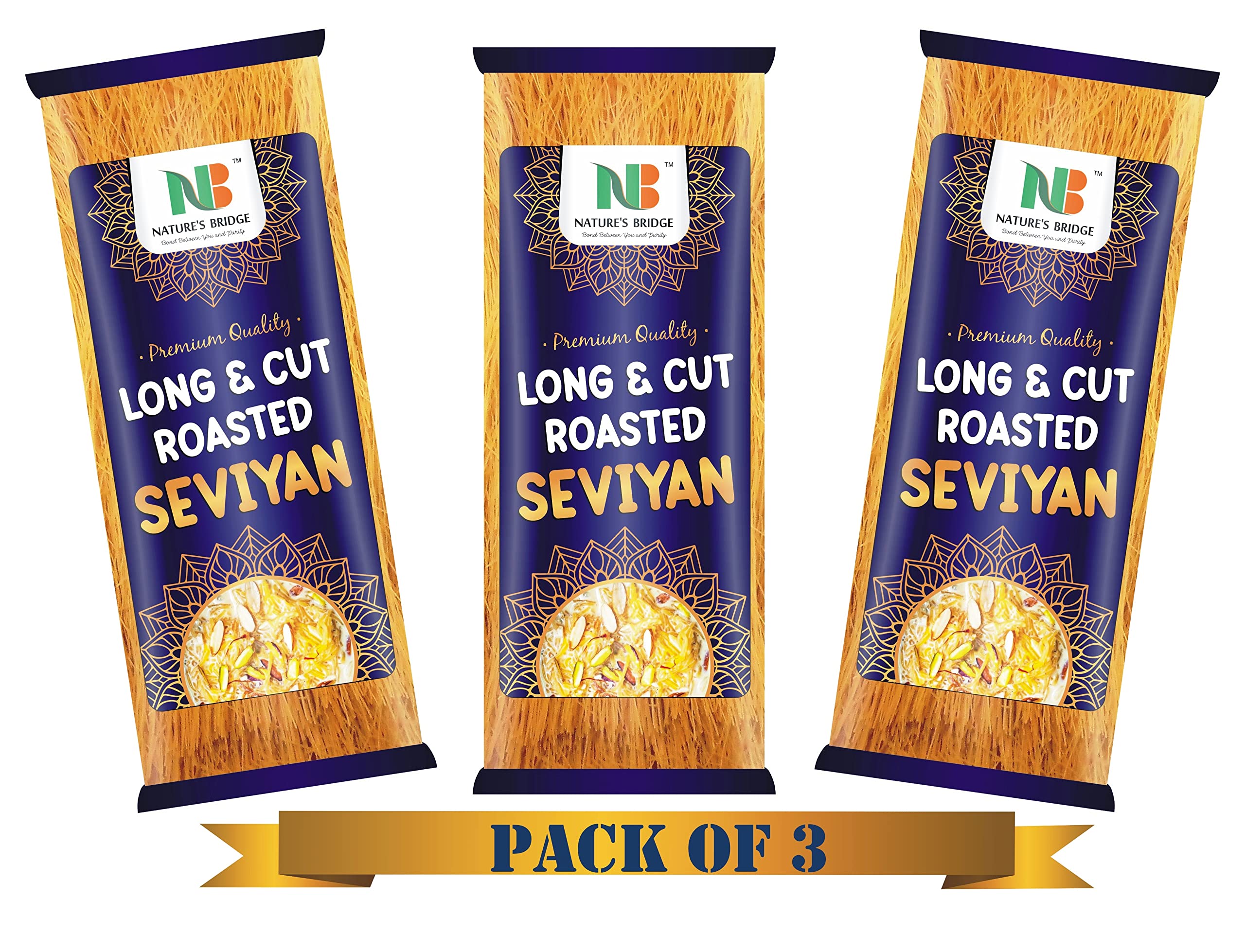 Natures Bridge Roasted Seviyan 3x450 GM (Total 1350 GM) | Natural Vermicelli Semiya/Sevaiya/Sevai/Semoi/Sewai/Sevian/Vermicelli/Roasted Sewai Vermicelli (B09LDGSCXB) Amazon Price History, Amazon Price Tracker