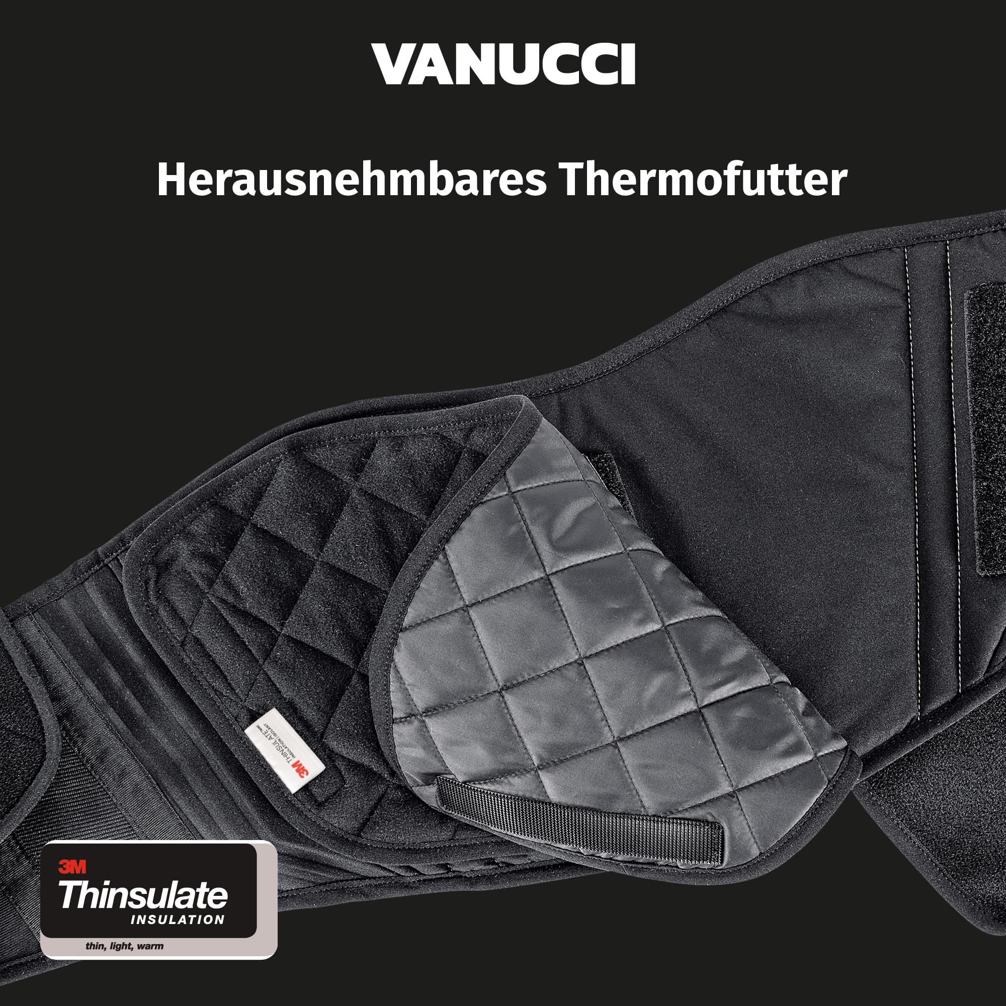 Vanucci 2-in-1 Nierengurt Motorrad Herren & Damen, Winddichter & Atmungsaktiver Motorrad Nierengurt, Herausnehmbares Thermofutter, mit Doppel-Klettverschluss, Größe S-XXL