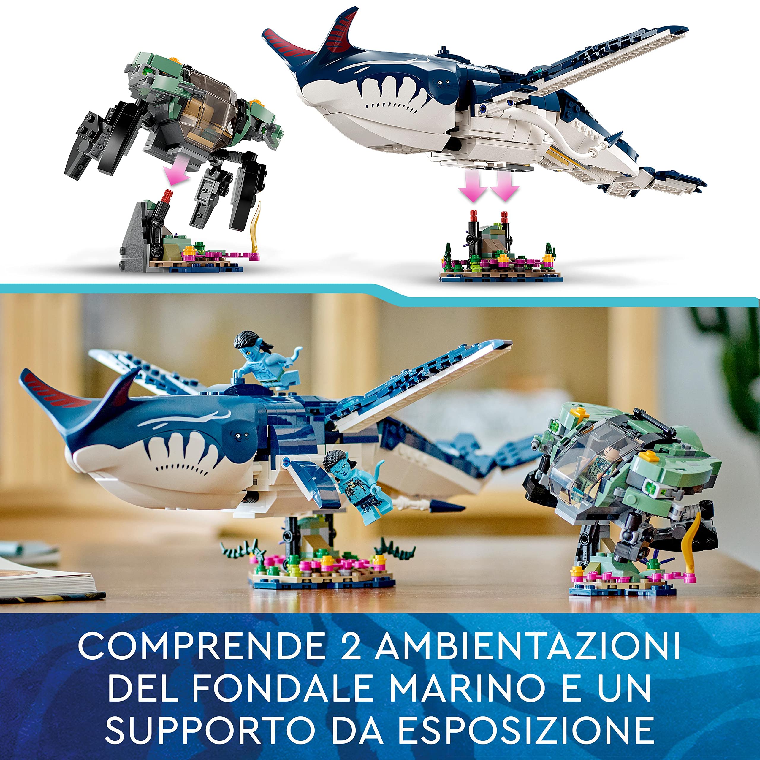 LEGO Avatar Tulkun Payakan e Crabsuit, Sottomarino e Animale Giocattolo di Pandora Simile alla Balena dal Film La Via dell'Acqua, Giochi d'Avventura per Bambini e Bambine da 10 Anni, Idea Regalo 75579