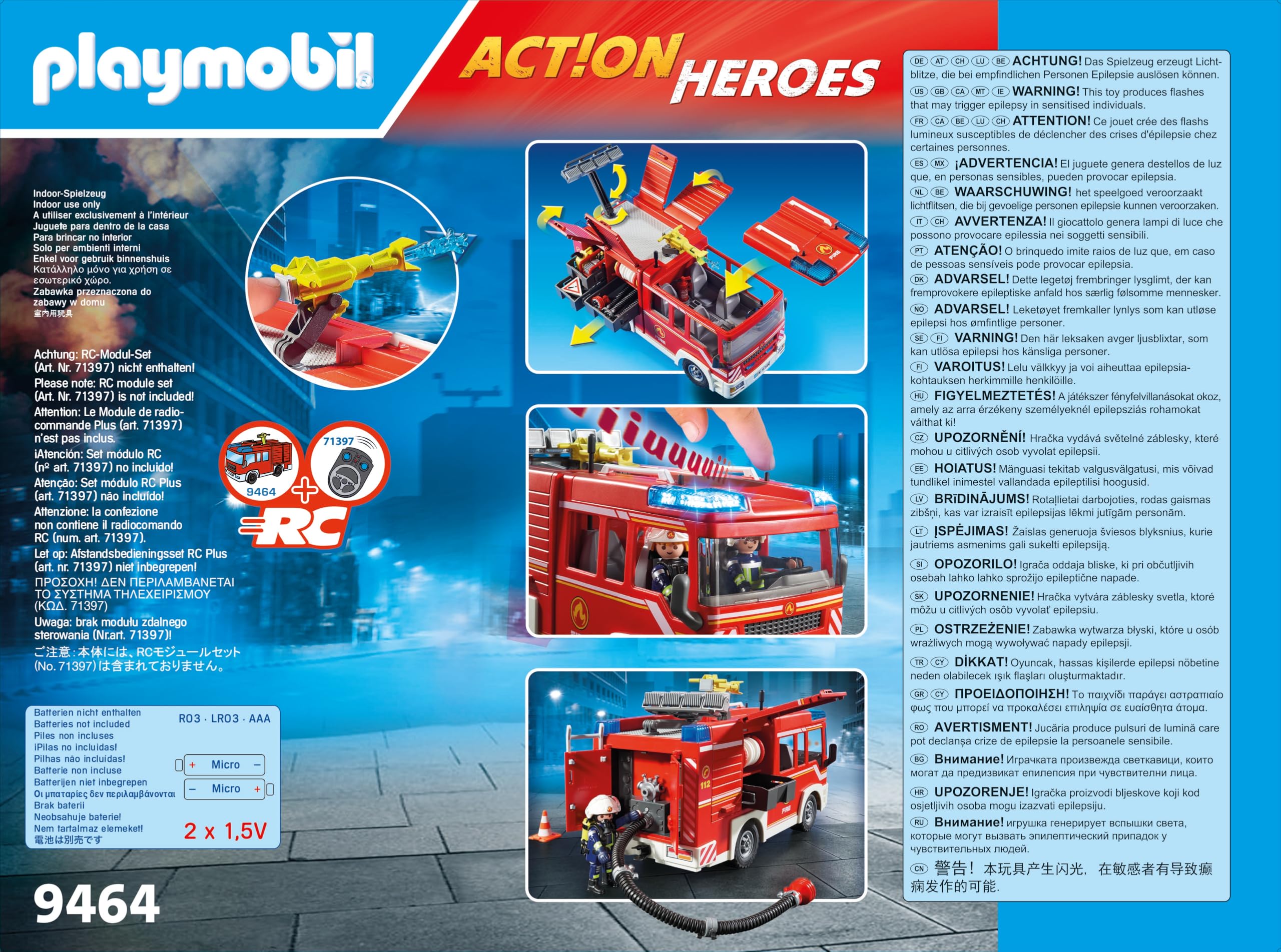 PLAYMOBIL City Action 9464 Feuerwehr-Rüstfahrzeug mit Licht und Sound