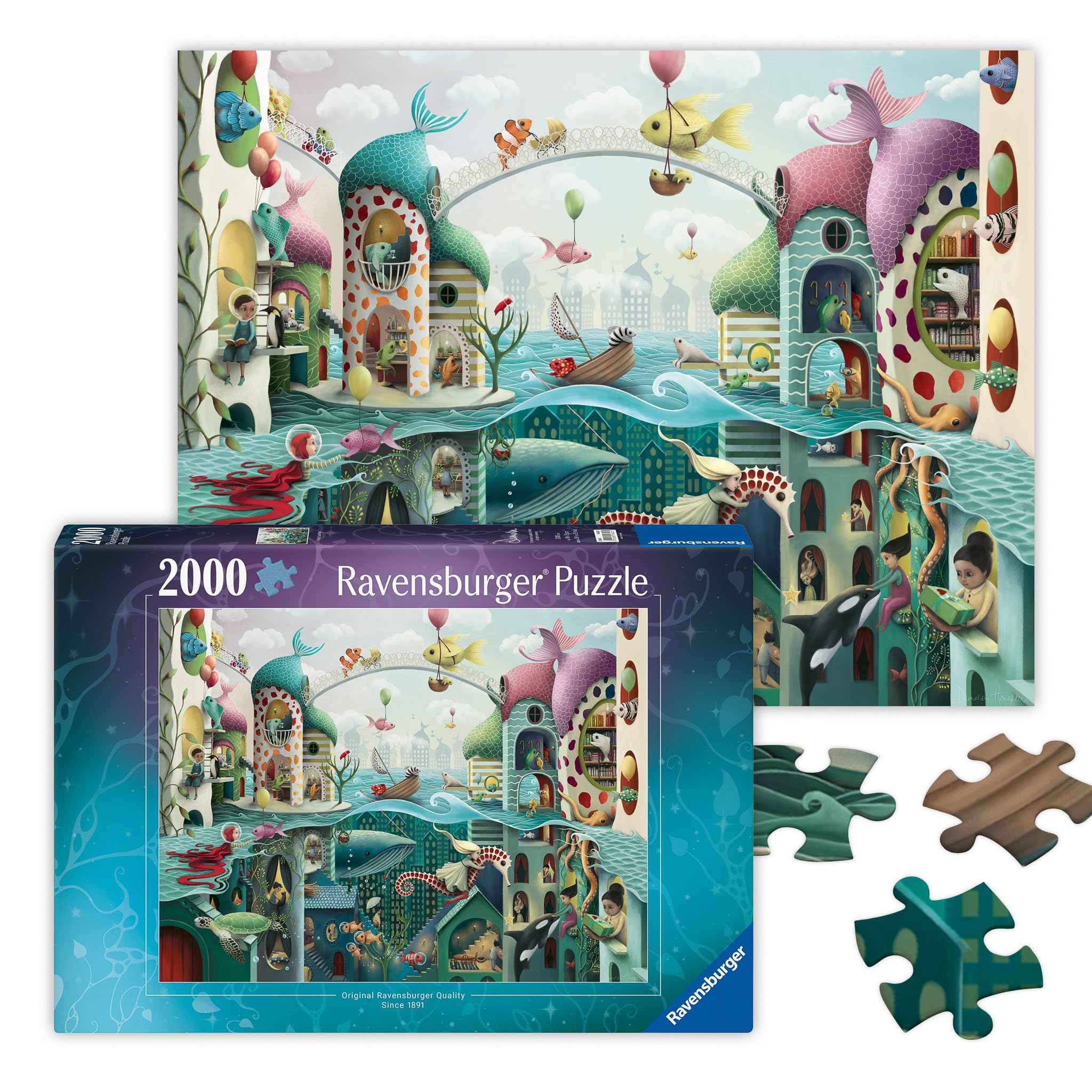 RavensburgerIf Fish Could Walk 2000 Piece Jigsaw Puzzle for Adults - 16823 Every is Unique, Softclick Technology Means Pieces Fit Together Perfectly