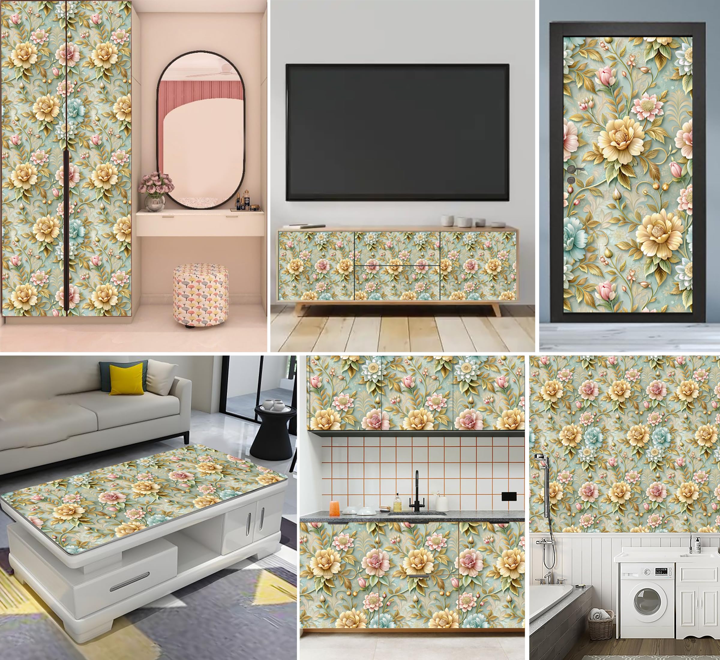 Wallpaper Mart Wall Stickers Waterproof and 100% Removable Vinyl Wallpaper Self Adhesive Decals Living Room, Hall, Bedroom, Kitchen (Size 40x200) Design1263 2
