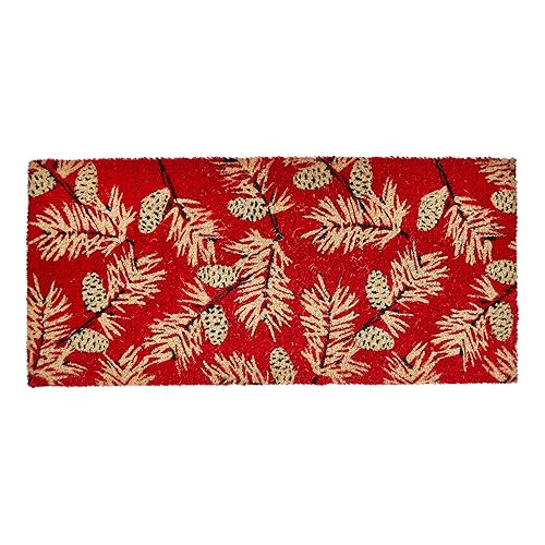 tag Pinecone Sprig Estate Coir Mat 1 EA Rojo Multi