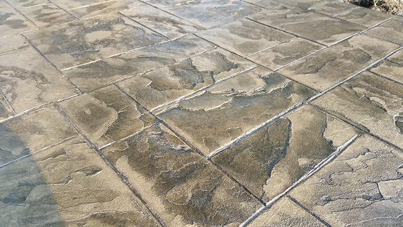 Ashler Notched Slate Concrete Stamp Set by Walttools | Decorative Tile Pattern Polyurethane Texturing Mats, Sturdy, Realistic Detail - 5 piece (Series 1)