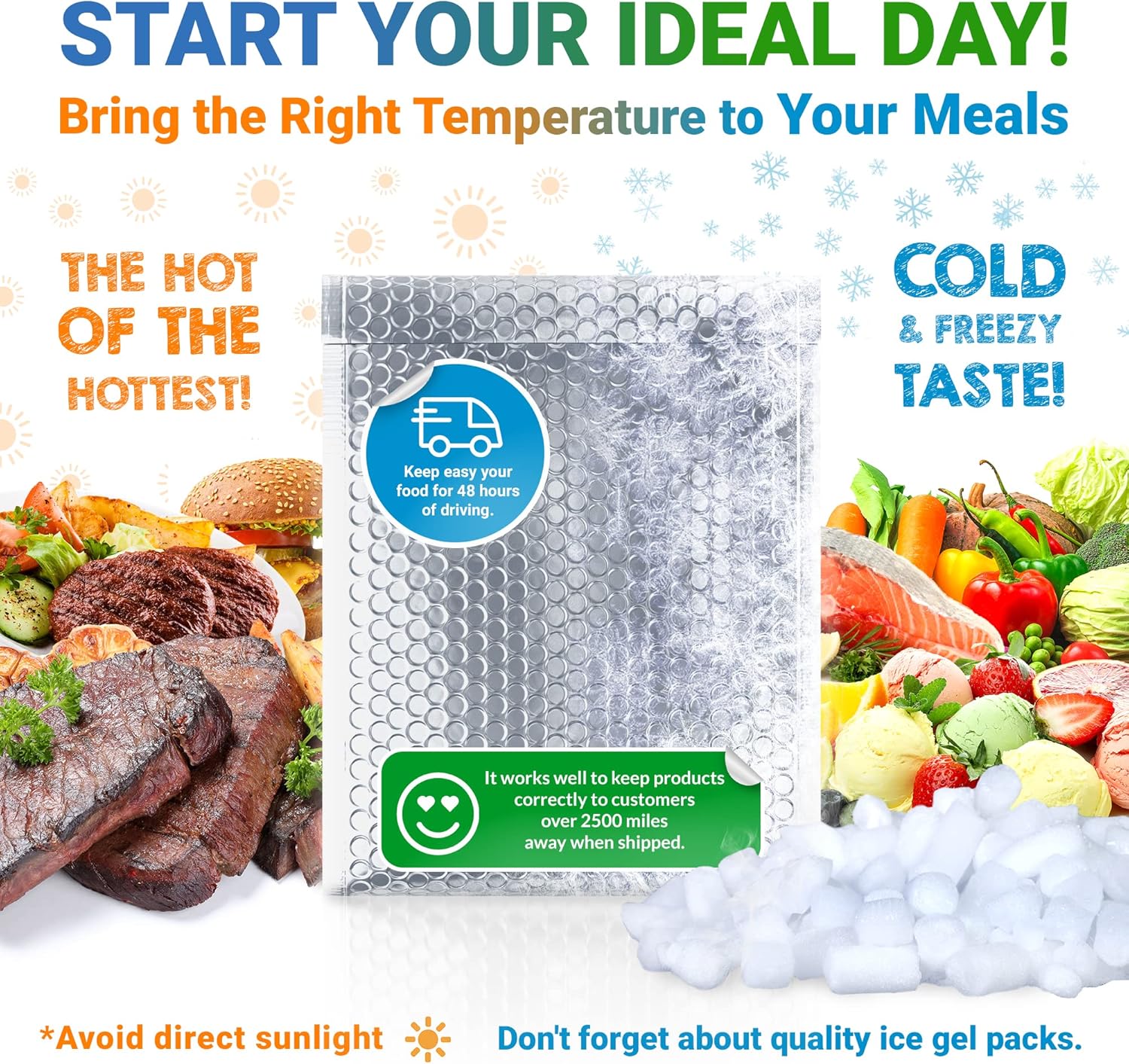 AMZ Thermal Insulated Bubble Mailers 24" x 20", Pack of 10 Silver Metallic Insulated Shipping Bags for Food, Self Seal Padded Envelopes, Waterproof Thermal Bubble Mailer, Foil Shipping Envelopes